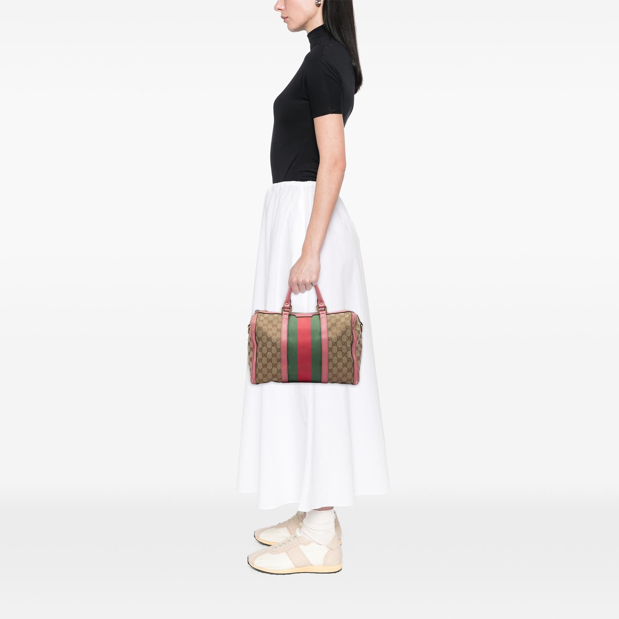 Gucci Medium GG Canvas Web Joy Boston Bag