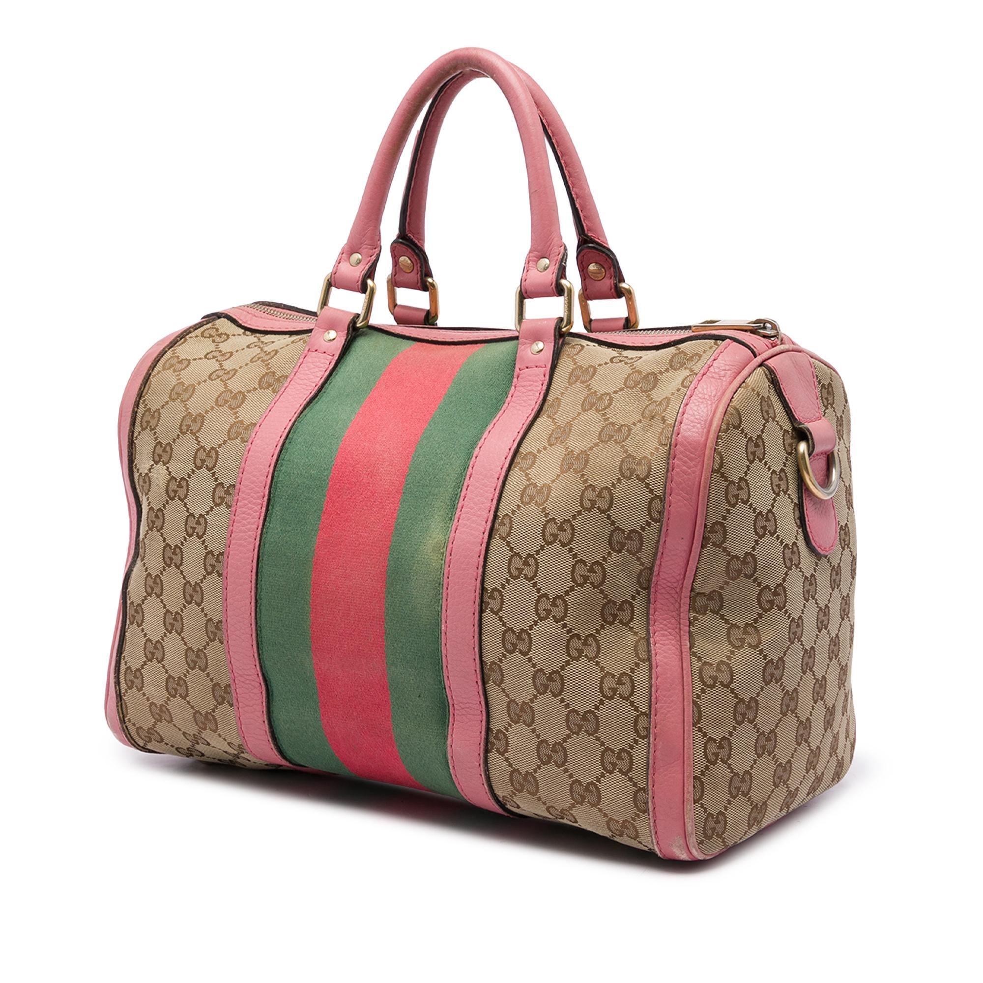 Gucci Medium GG Canvas Web Joy Boston Bag