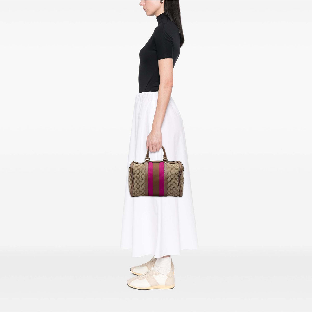Gucci Medium GG Canvas Web Joy Boston Bag