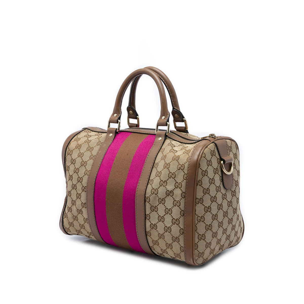 Gucci Medium GG Canvas Web Joy Boston Bag