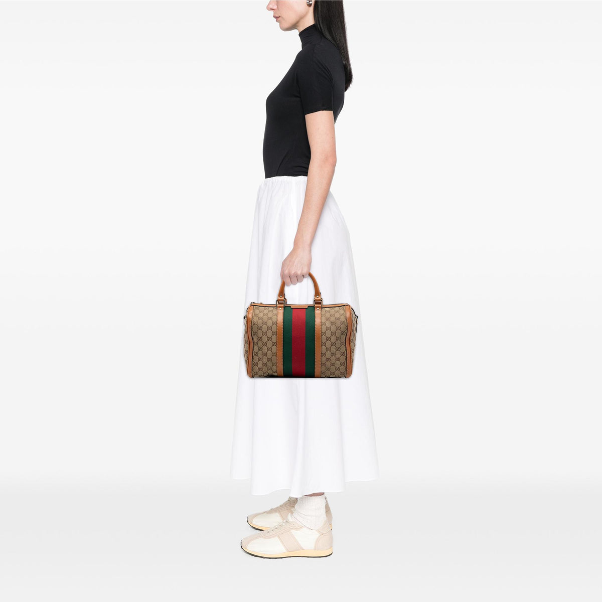 Gucci Medium GG Canvas Web Joy Boston Bag