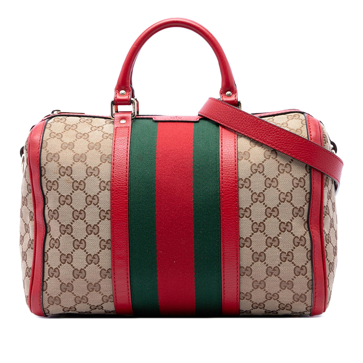 Gucci Medium GG Canvas Web Joy Boston Bag