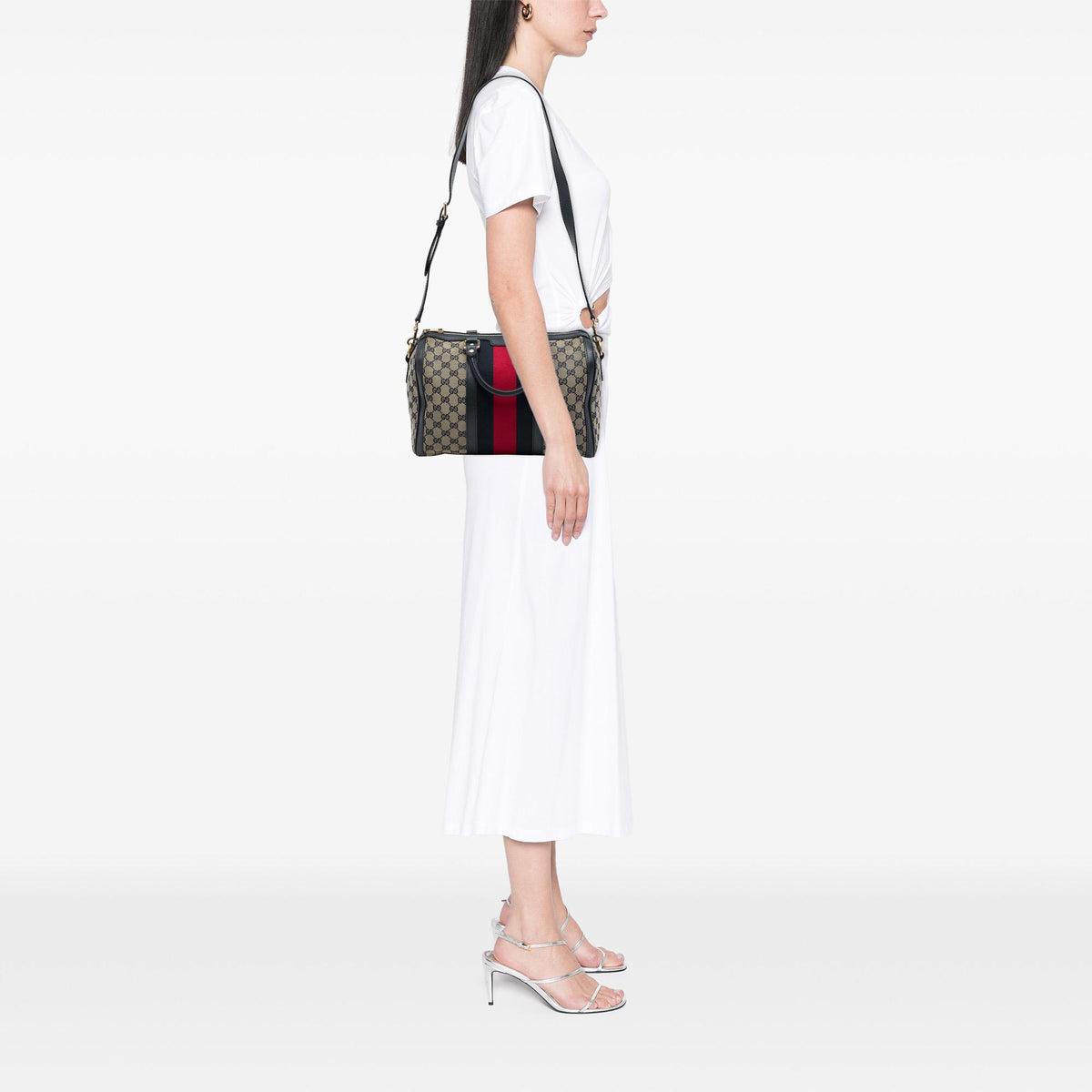 Gucci Medium GG Canvas Web Joy Boston Bag