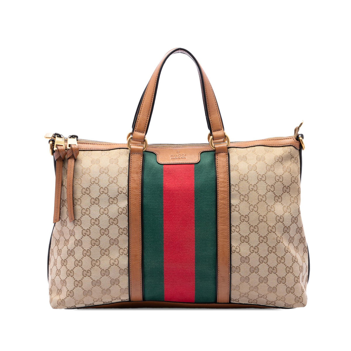 Gucci Medium GG Canvas Web Rania Top Handle Bag