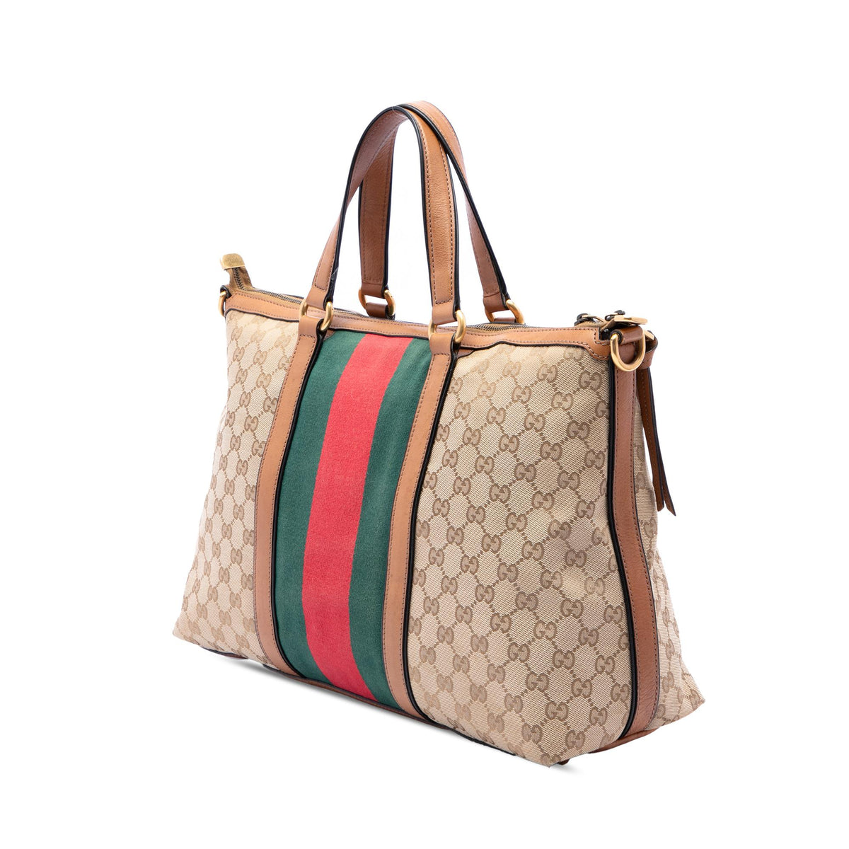Gucci Medium GG Canvas Web Rania Top Handle Bag