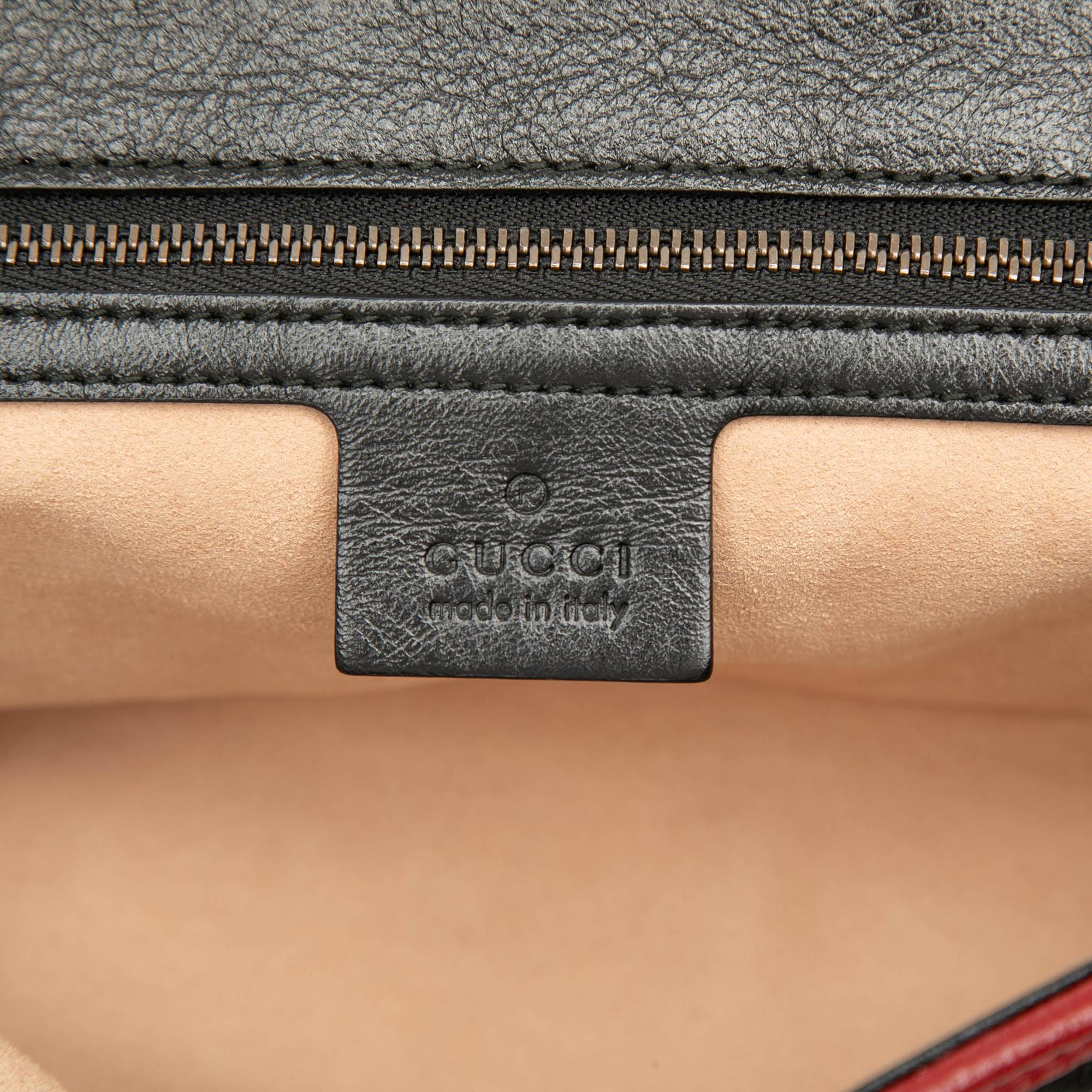 Gucci Medium GG Marmont Bicolor Matelasse Diagonal Calfskin Torchon Shoulder Bag