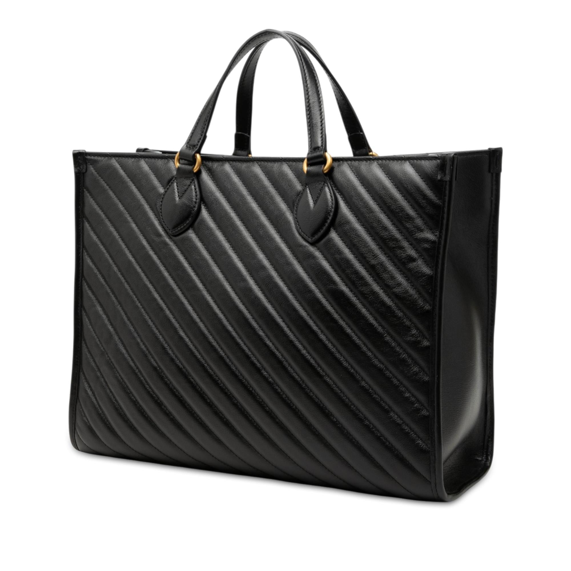 Gucci Medium GG Marmont Matelasse Diagonal Calfskin Shopping Tote