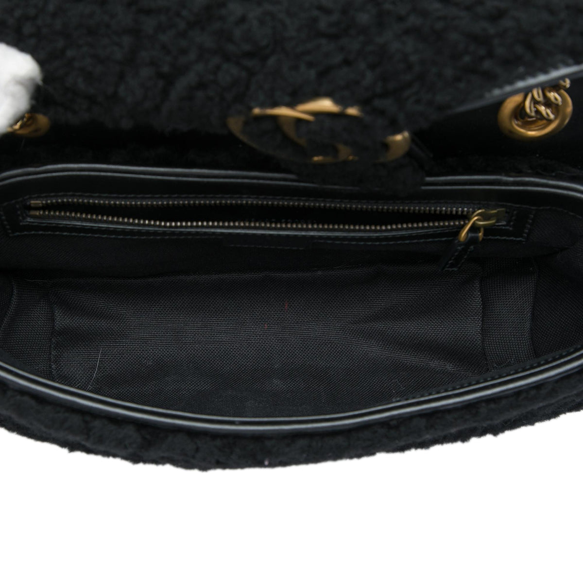 Gucci Medium GG Marmont Matelasse Shearling Shoulder Bag
