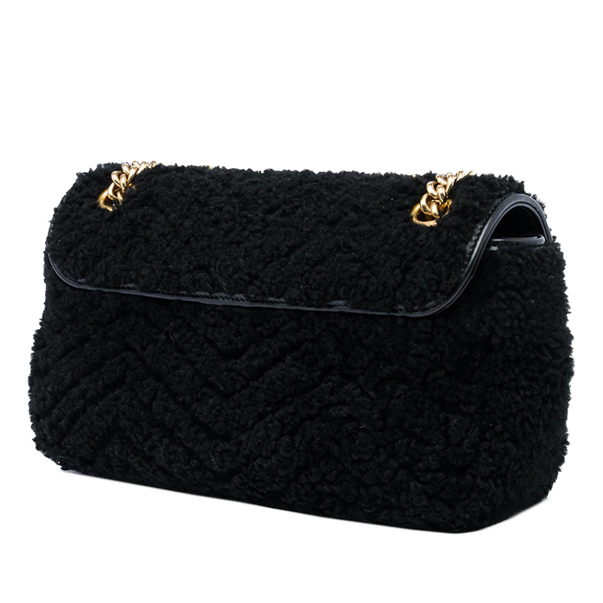 Gucci Medium GG Marmont Matelasse Shearling Shoulder Bag