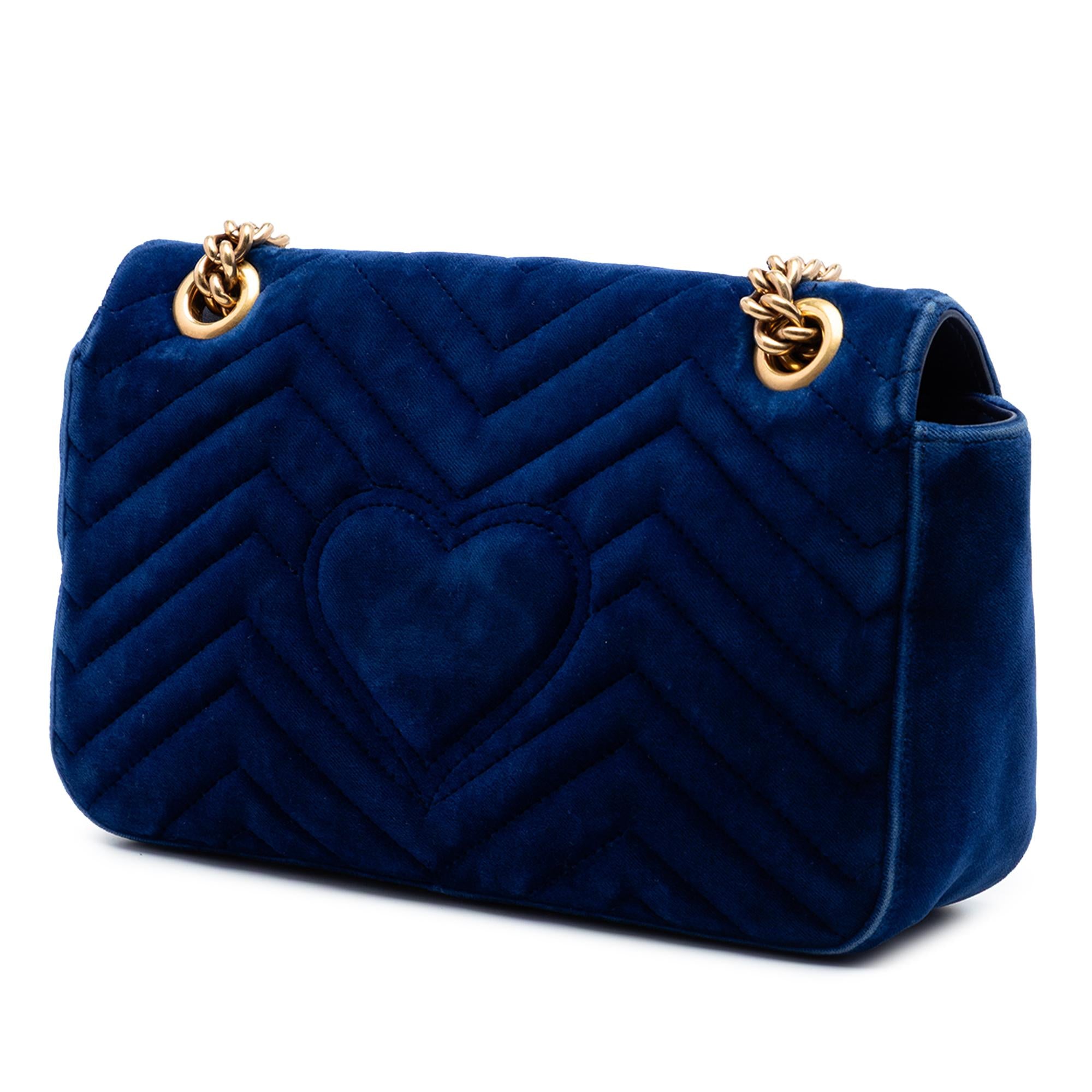 Gucci Medium GG Marmont Matelasse Velvet Shoulder Bag