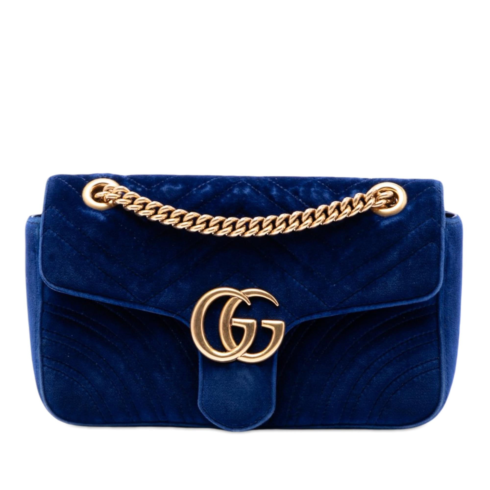 Gucci Medium GG Marmont Matelasse Velvet Shoulder Bag