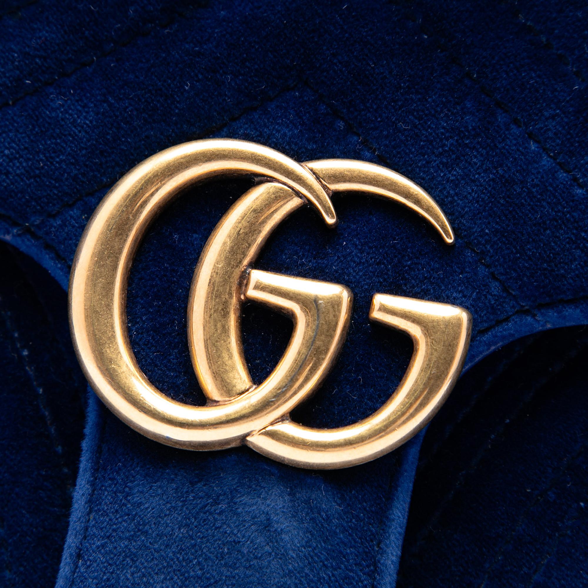 Gucci Medium GG Marmont Matelasse Velvet Shoulder Bag