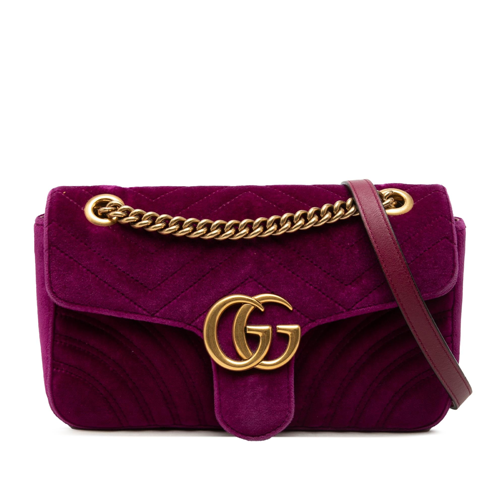 Gucci Medium GG Marmont Matelasse Velvet Shoulder Bag