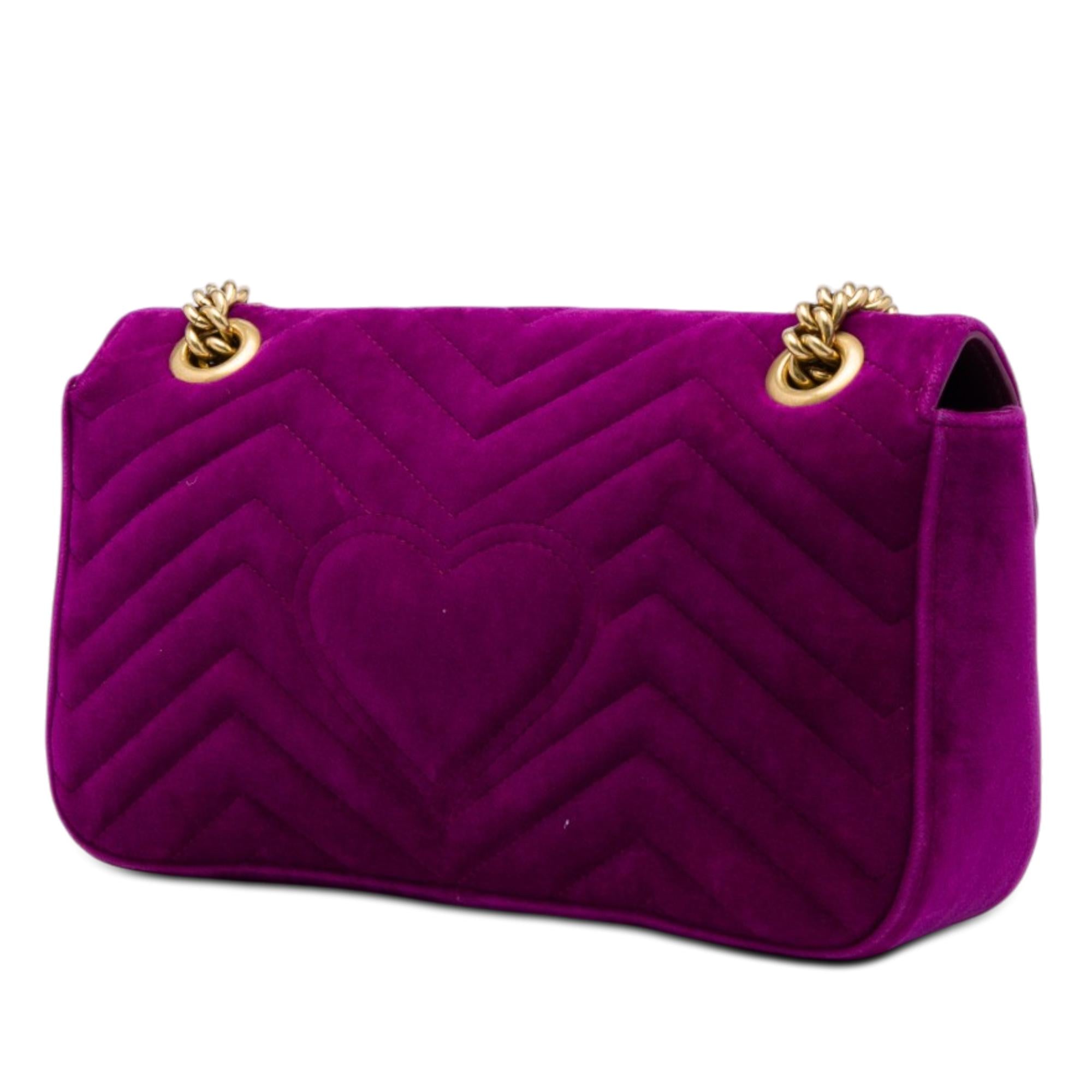 Gucci Medium GG Marmont Matelasse Velvet Shoulder Bag
