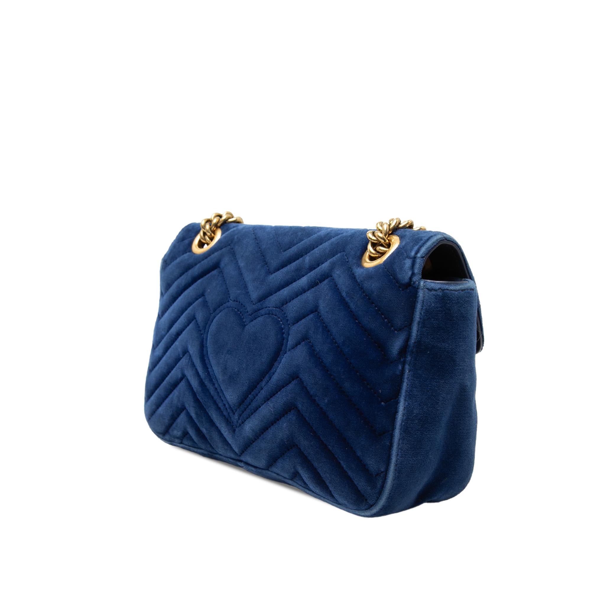 Gucci Medium GG Marmont Matelasse Velvet Shoulder Bag