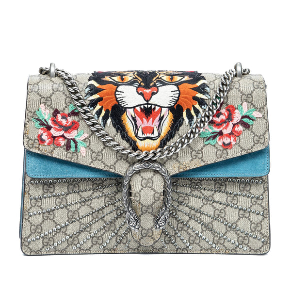 Gucci Medium GG Supreme Angry Cat Dionysus Shoulder Bag (SHG-4rmSJT)