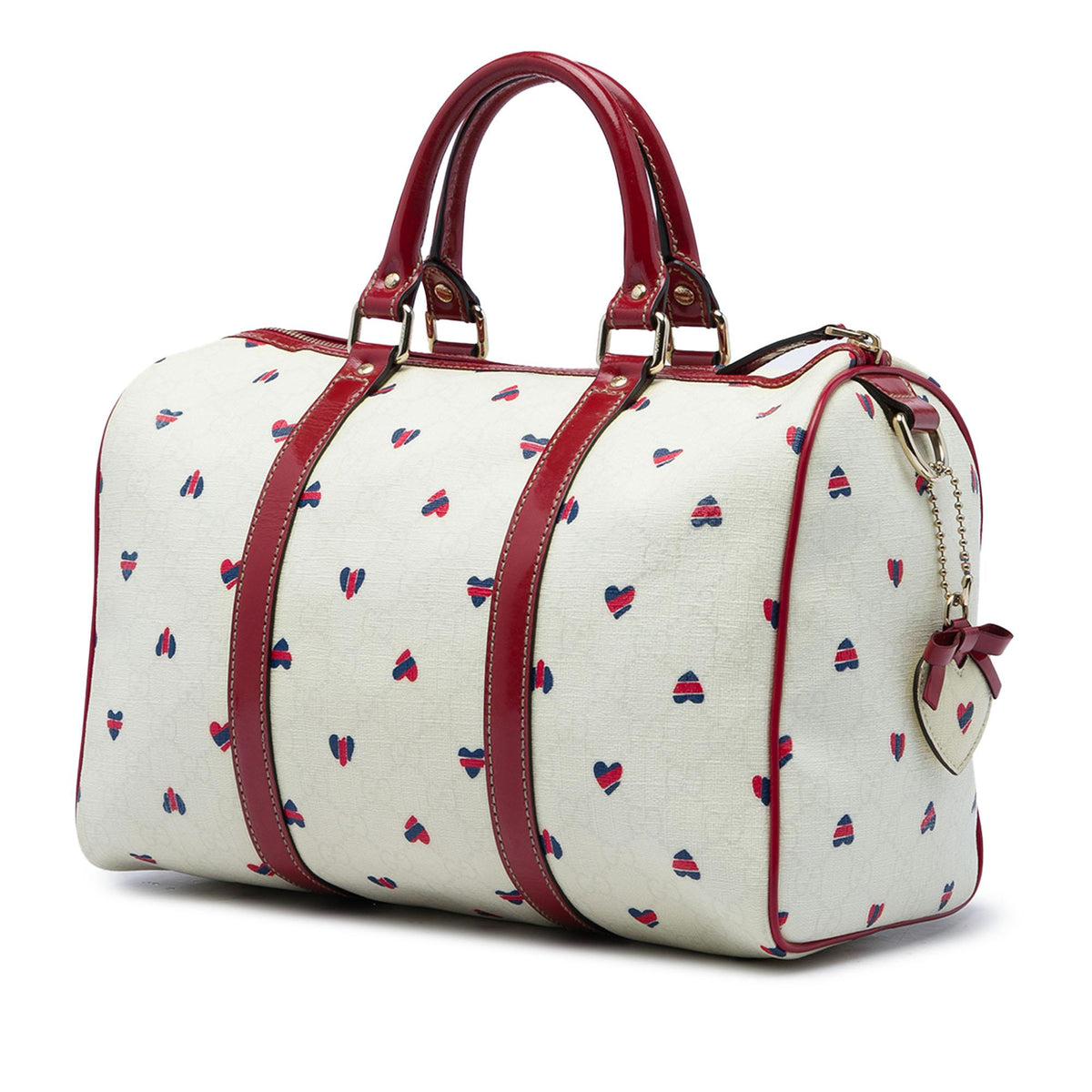 Gucci Medium GG Supreme Hearts Joy Boston Bag