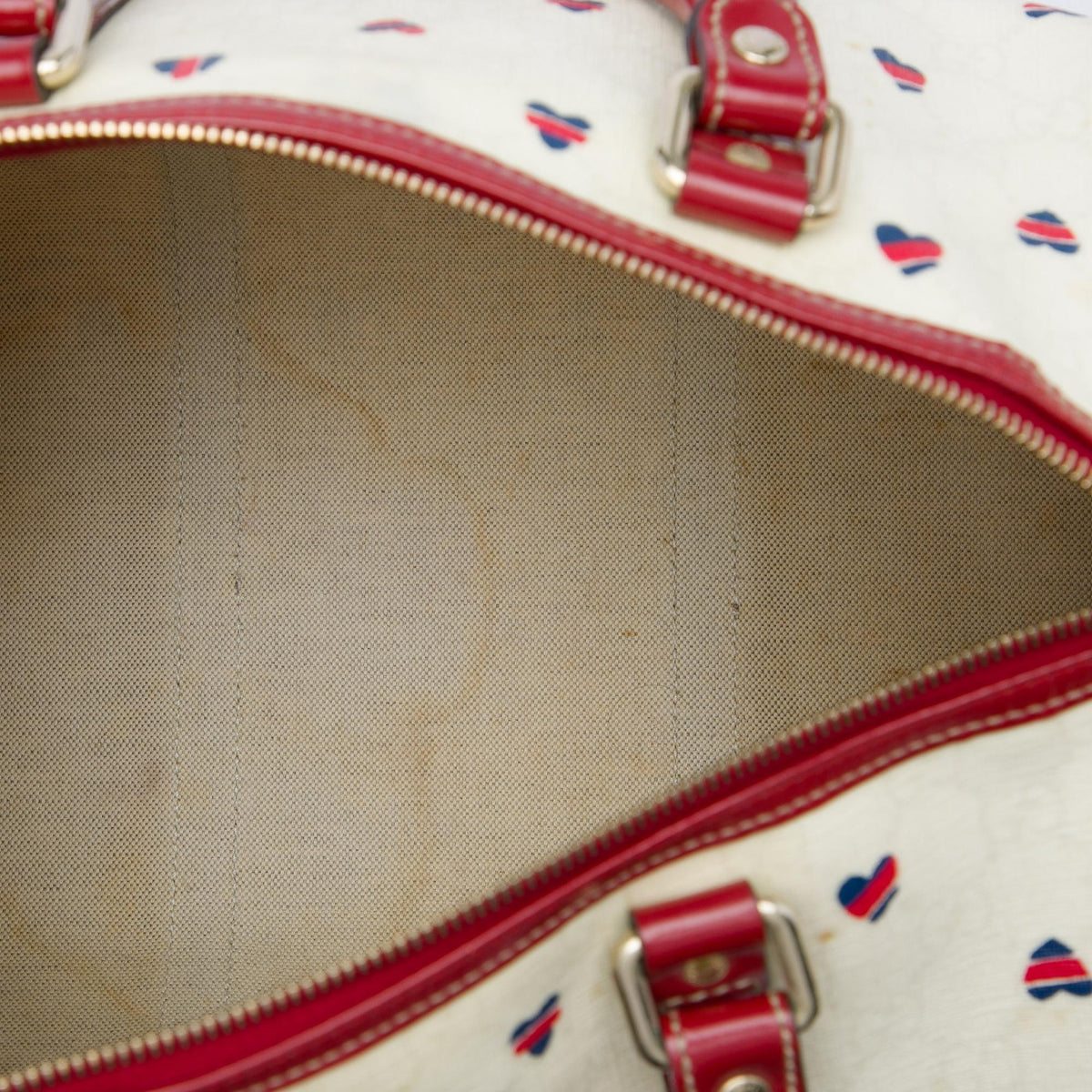 Gucci Medium GG Supreme Hearts Joy Boston Bag