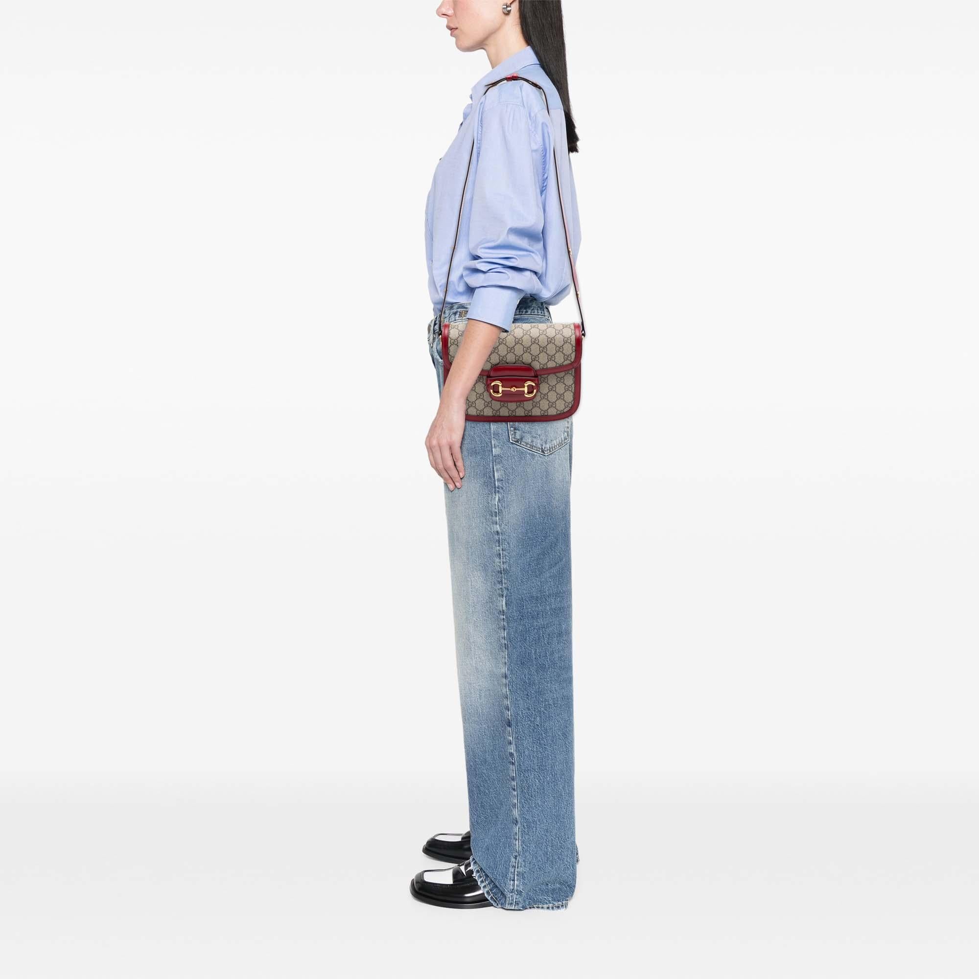 Gucci Medium GG Supreme Horsebit 1955 Shoulder Bag