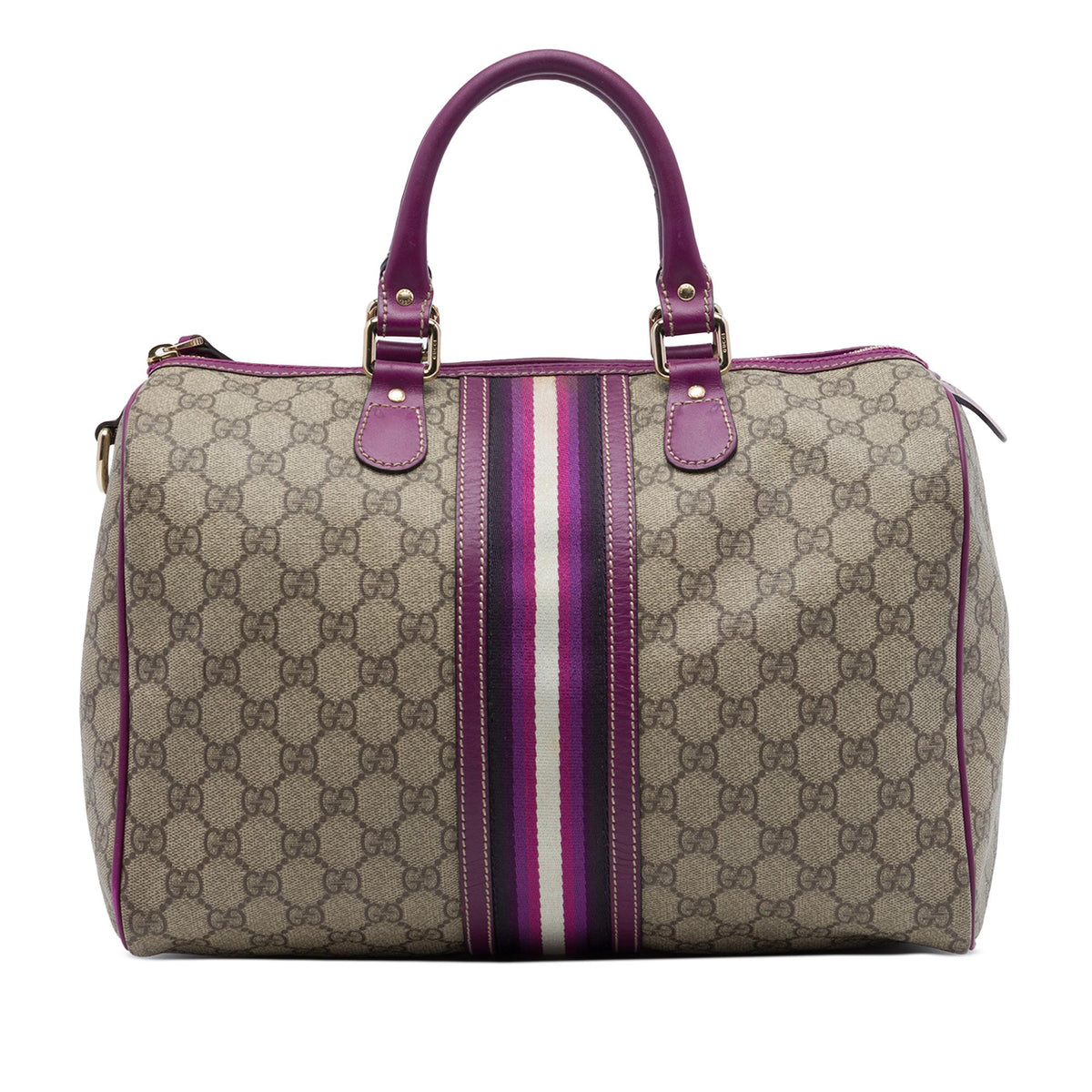 Gucci Medium GG Supreme Joy Web Boston Bag