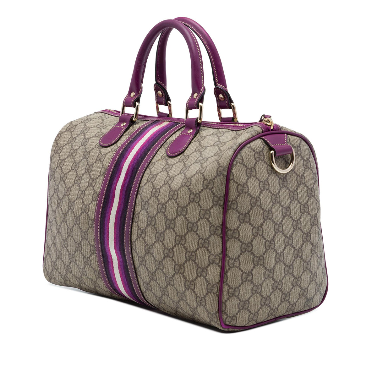 Gucci Medium GG Supreme Joy Web Boston Bag