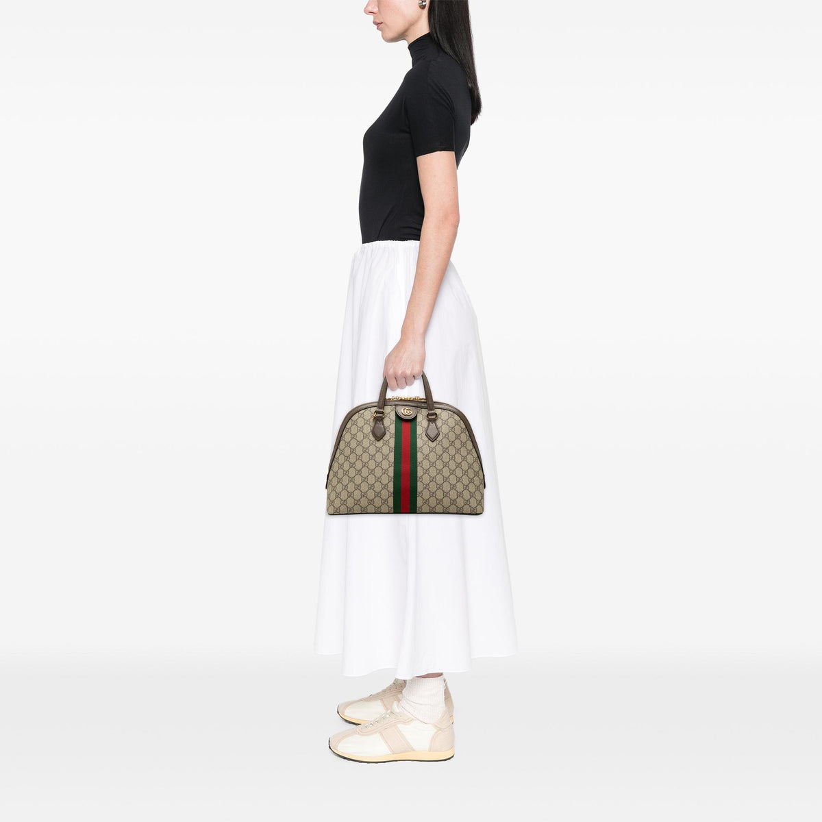 Gucci Medium GG Supreme Ophidia Web Satchel