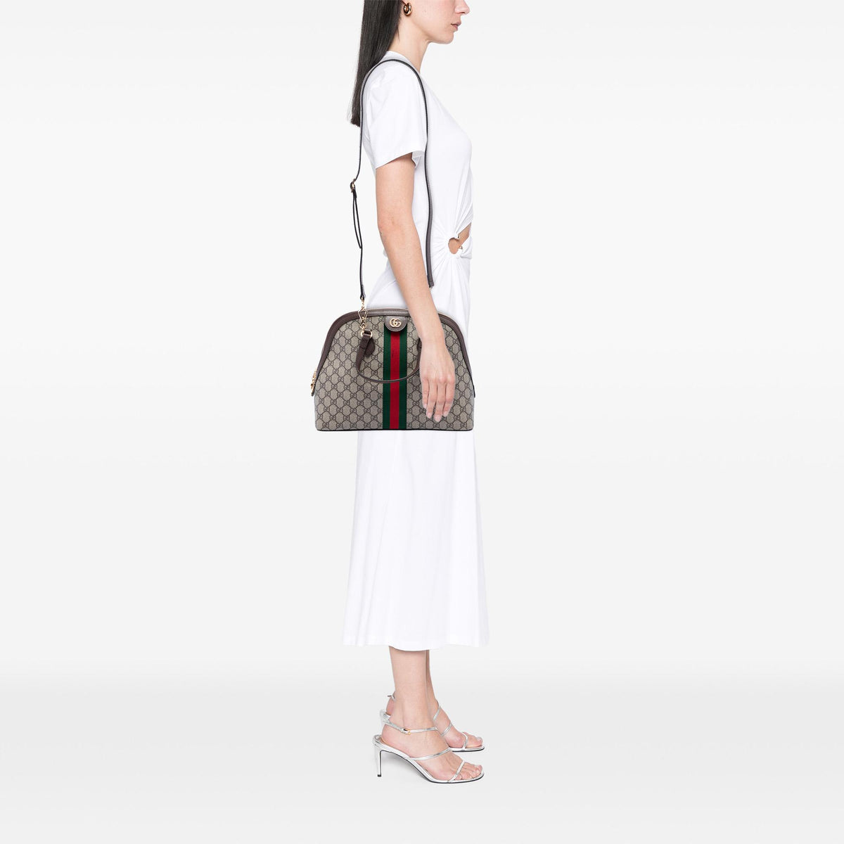 Gucci Medium GG Supreme Ophidia Web Satchel