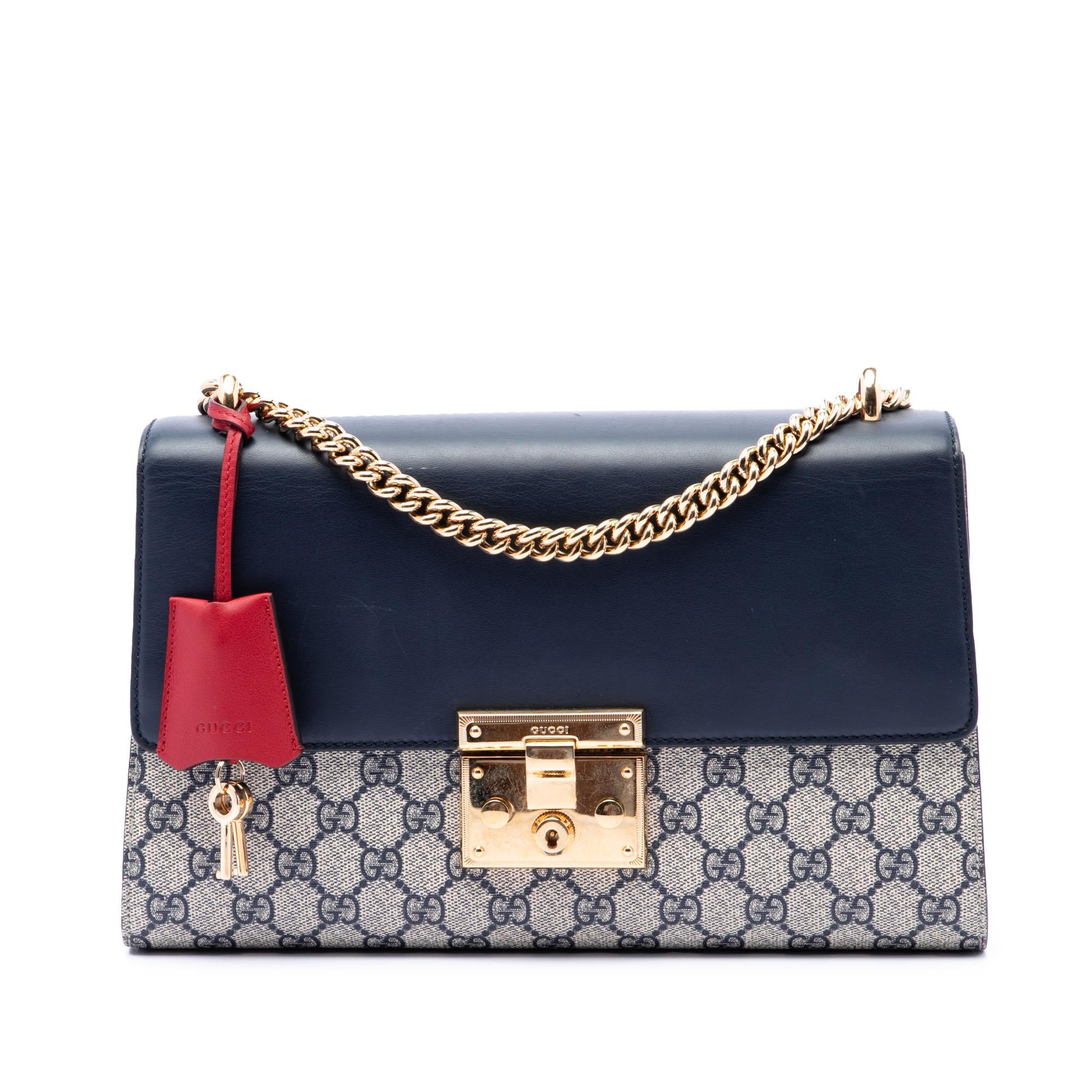 Gucci Medium GG Supreme Padlock Shoulder Bag
