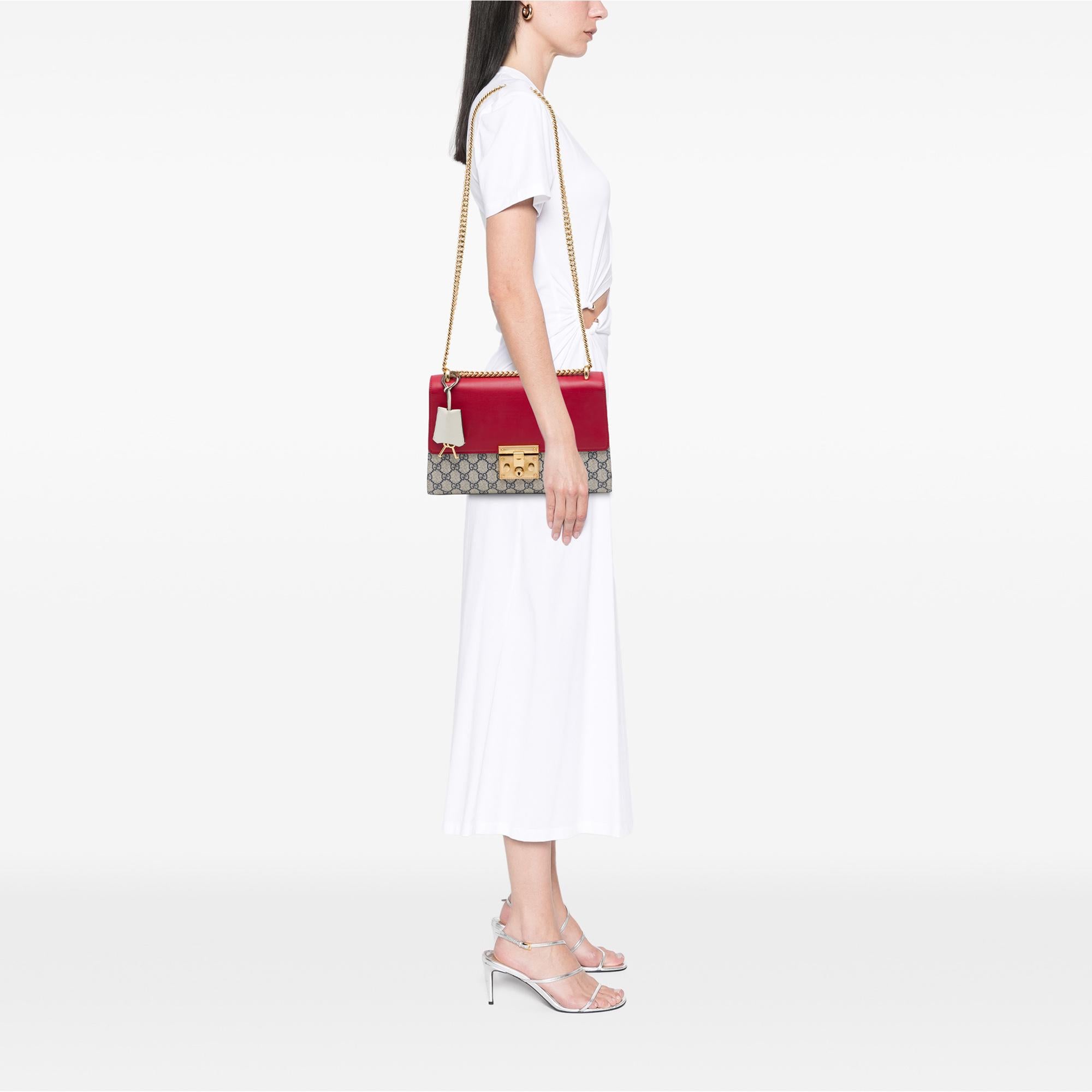 Gucci Medium GG Supreme Padlock Shoulder Bag