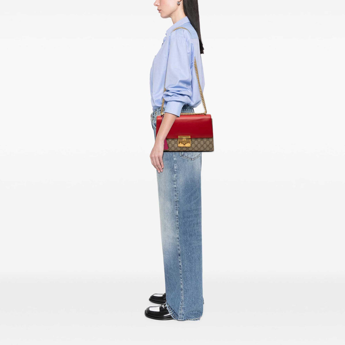 Gucci Medium GG Supreme Padlock Shoulder Bag