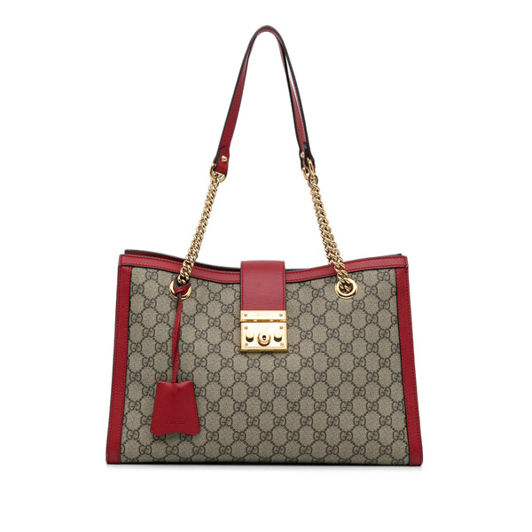 Gucci Medium GG Supreme Padlock Tote Bag (SHG-a8LoUy)