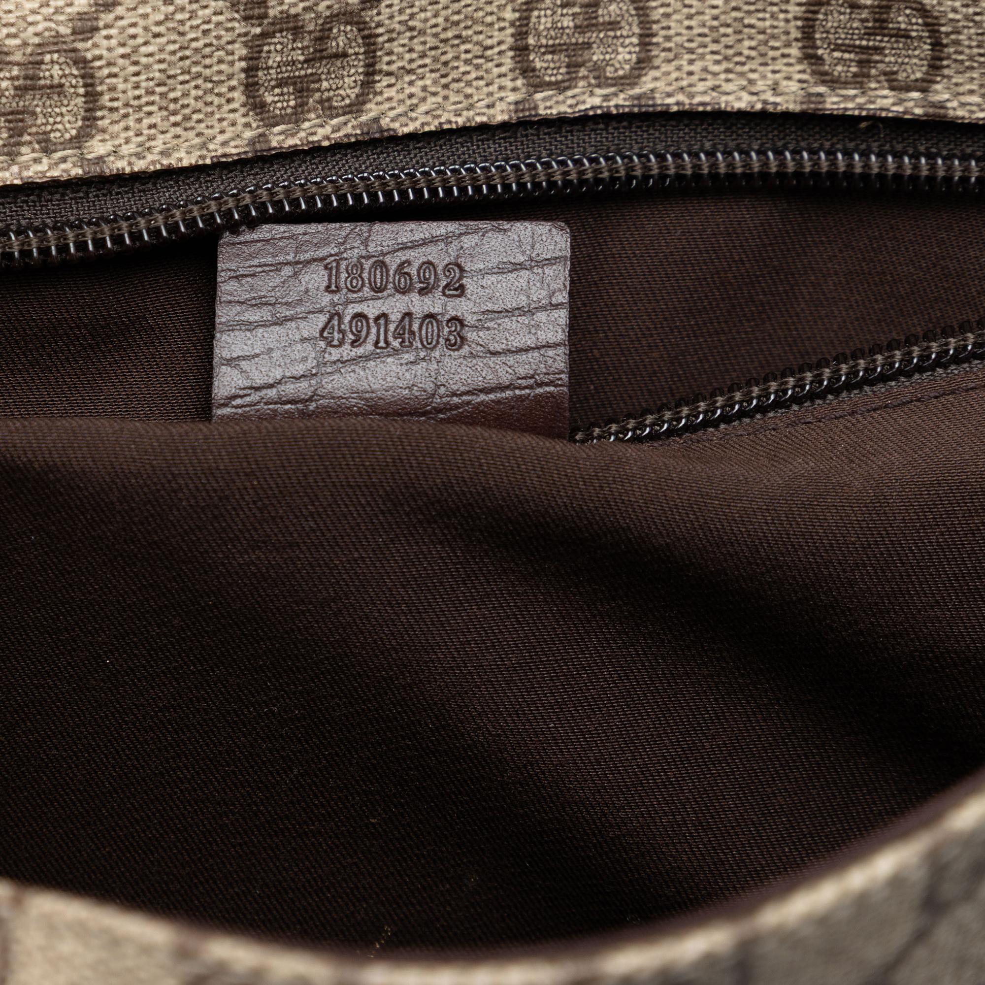 Gucci Medium GG Supreme Web Flap Messenger Bag