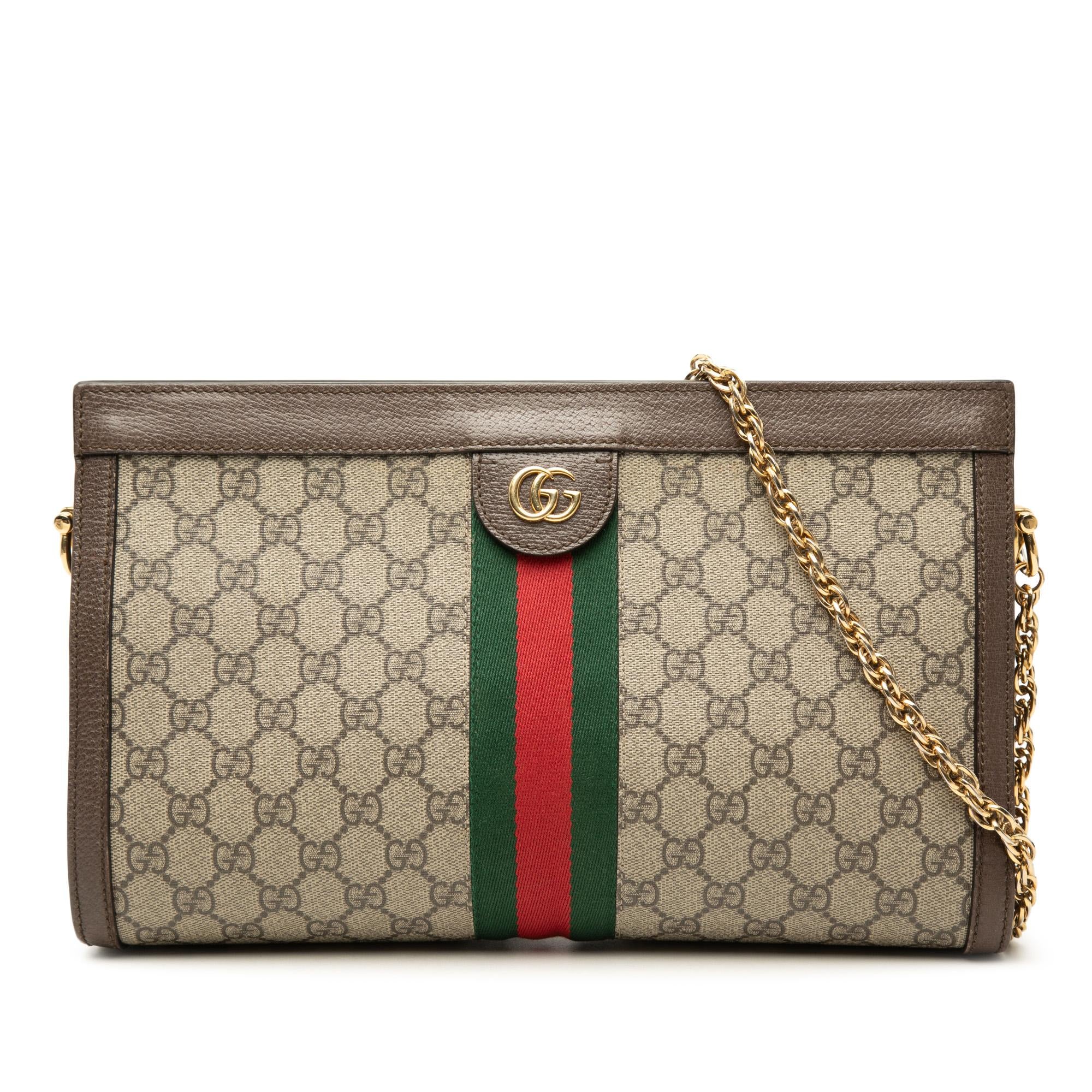 Gucci Medium GG Supreme Web Ophidia Chain Shoulder Bag