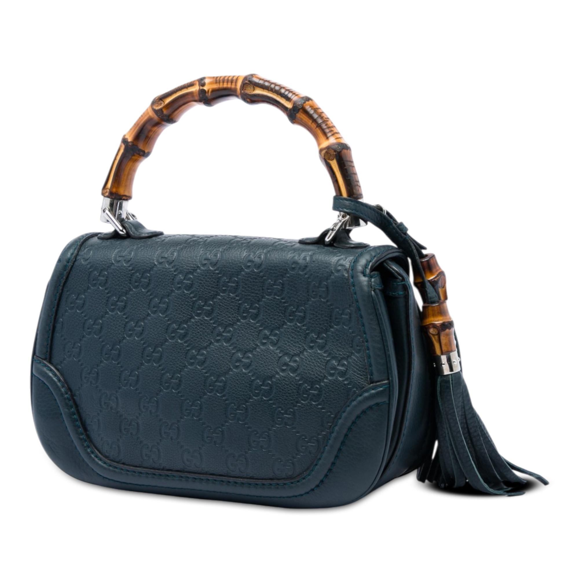 Gucci Medium Guccissima New Bamboo Top Handle Bag