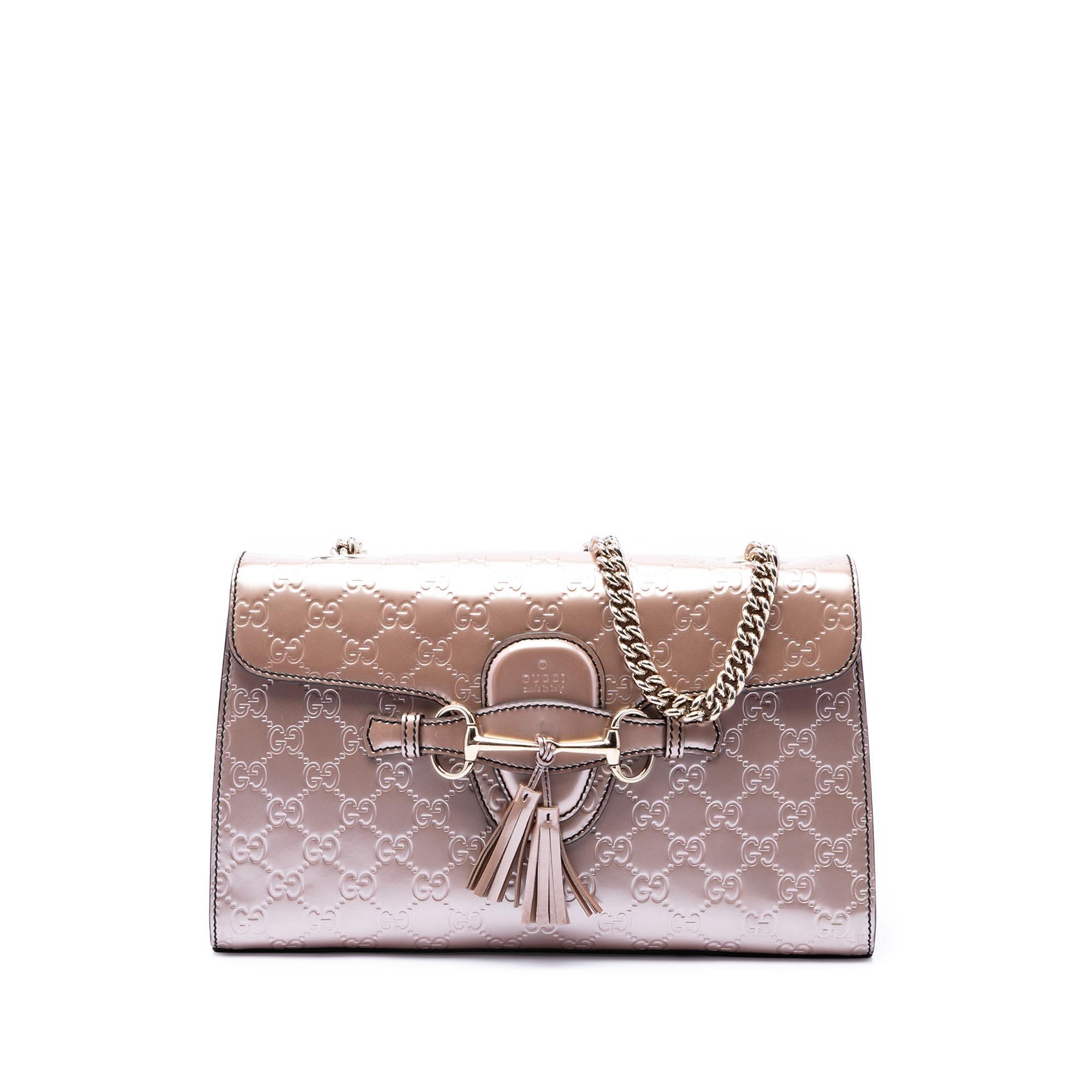 Gucci Medium Guccissima Patent Emily Shoulder Bag