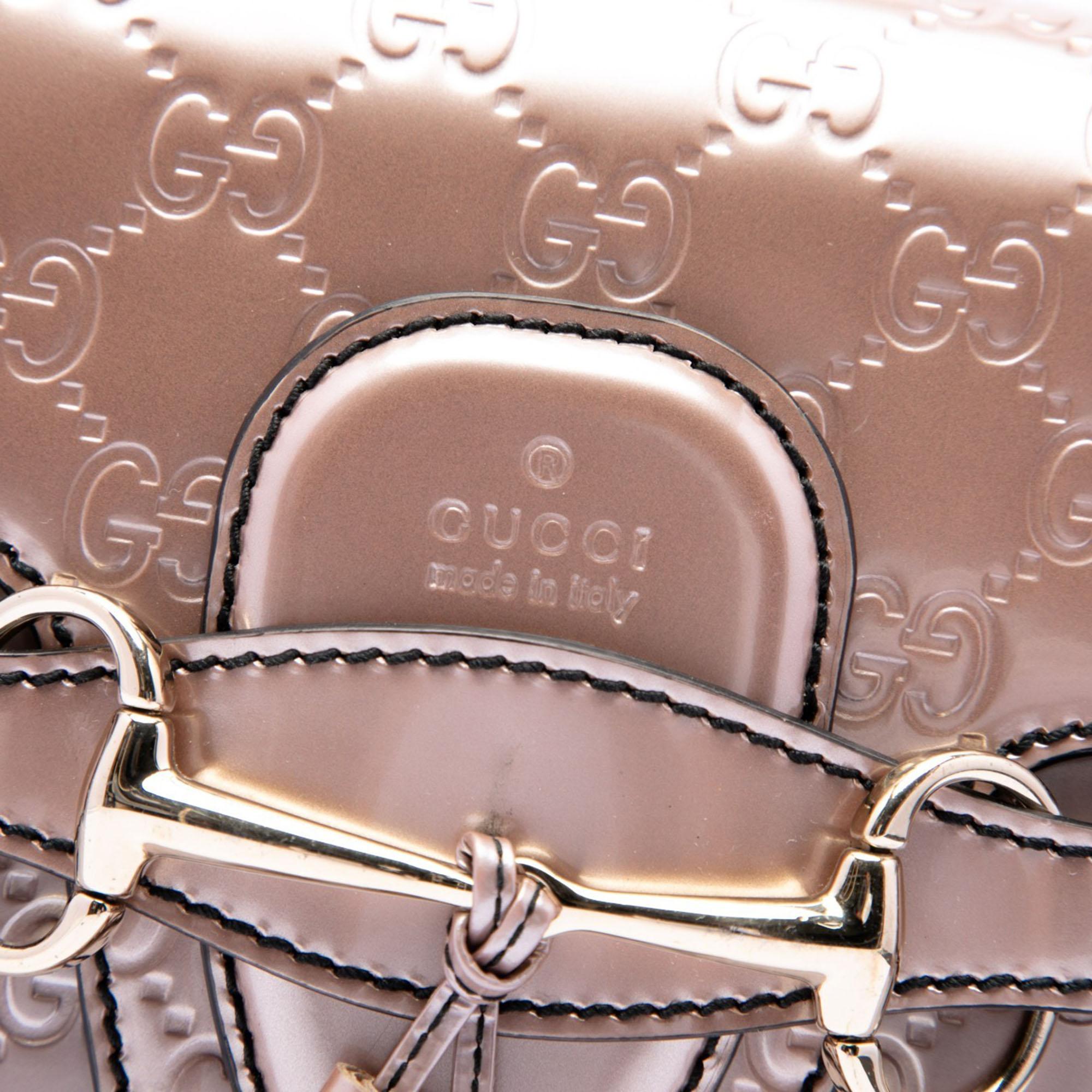 Gucci Medium Guccissima Patent Emily Shoulder Bag