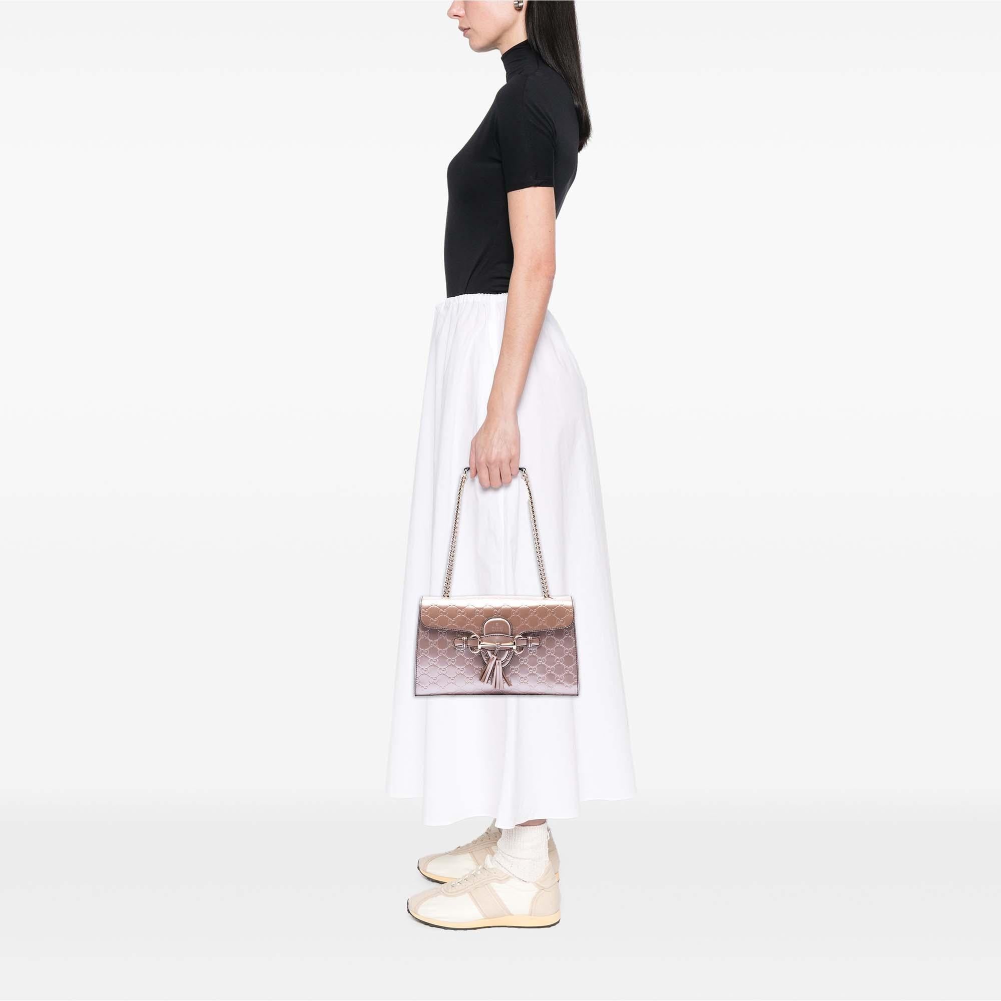 Gucci Medium Guccissima Patent Emily Shoulder Bag