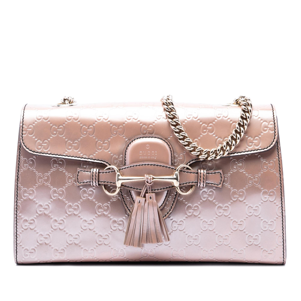 Gucci Medium Guccissima Patent Emily Shoulder Bag