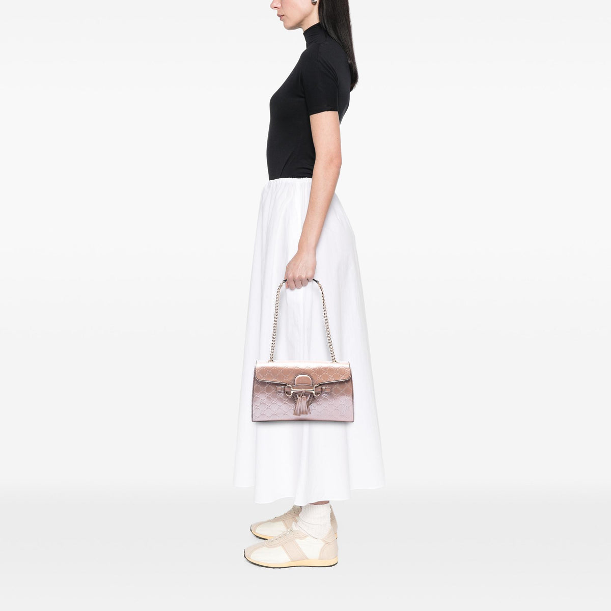 Gucci Medium Guccissima Patent Emily Shoulder Bag