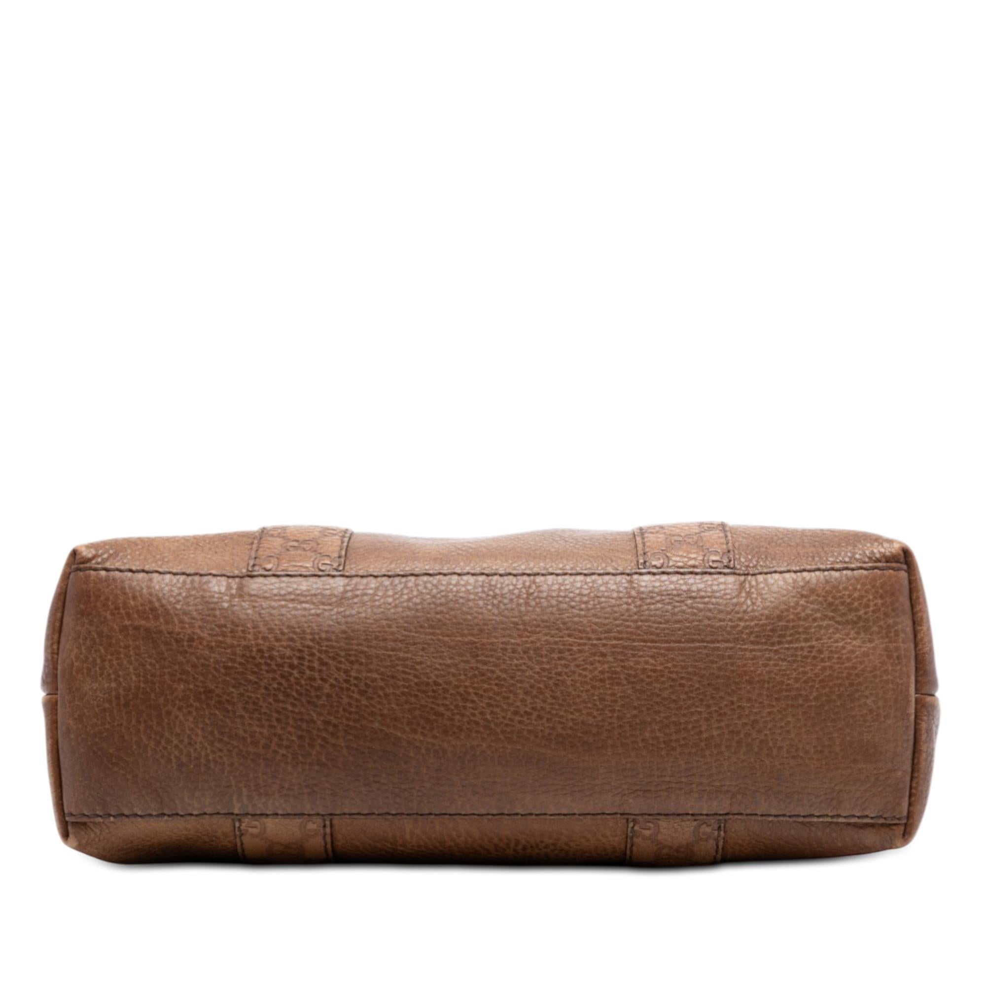Gucci Medium Guccissima Trimmed Calfskin Bamboo Libeccio Tote