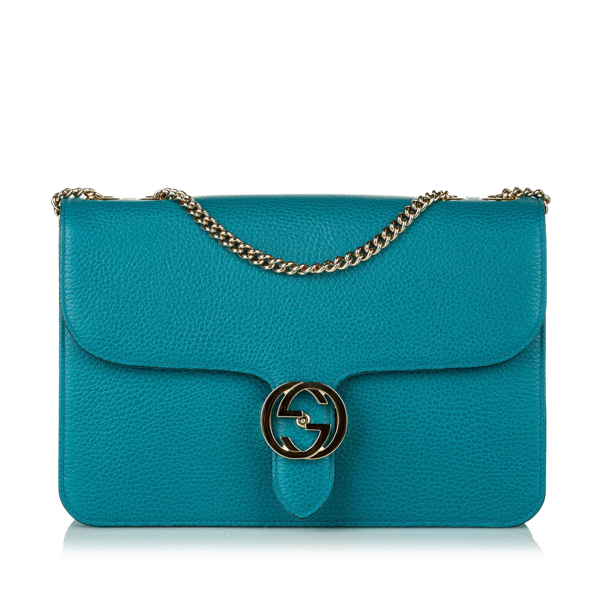 Gucci Medium Interlocking G Leather Crossbody Bag (SHG-32622)