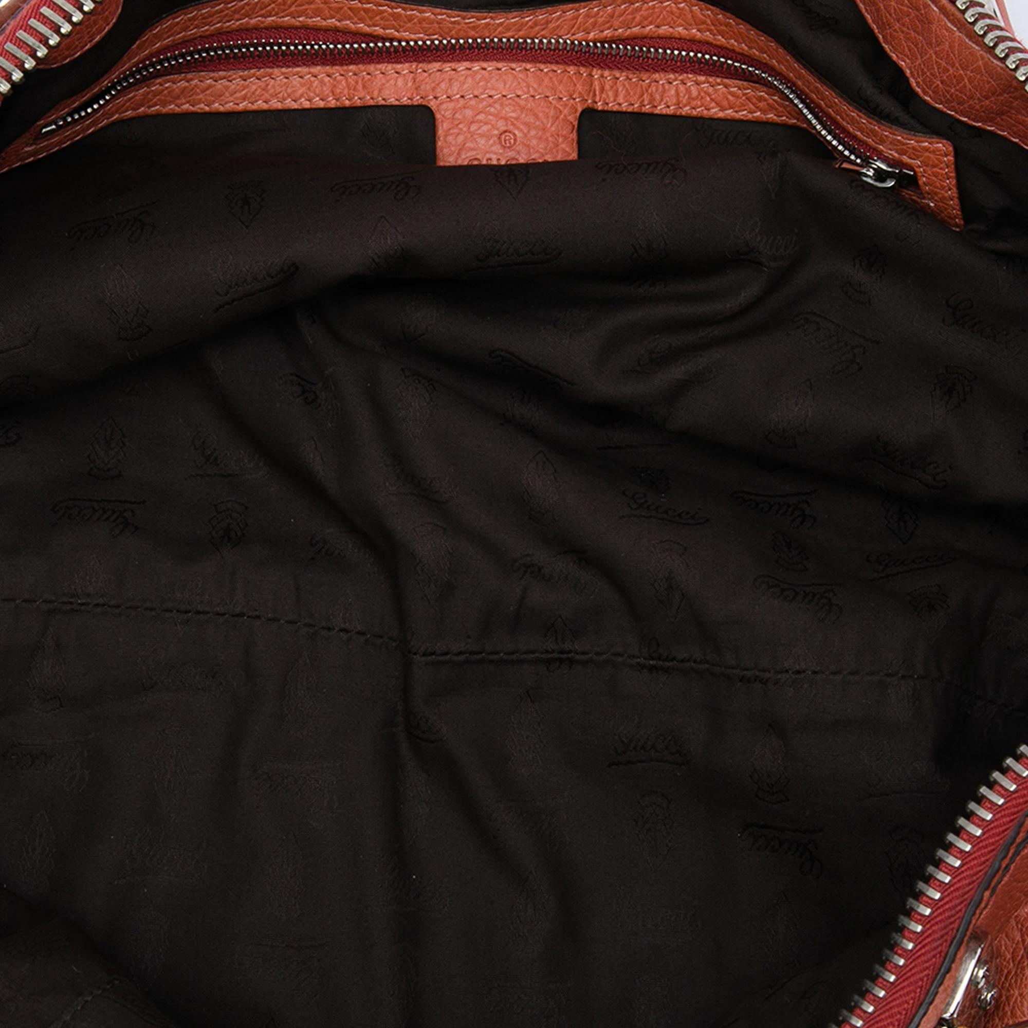 Gucci Medium Leather Bamboo Bar Tote