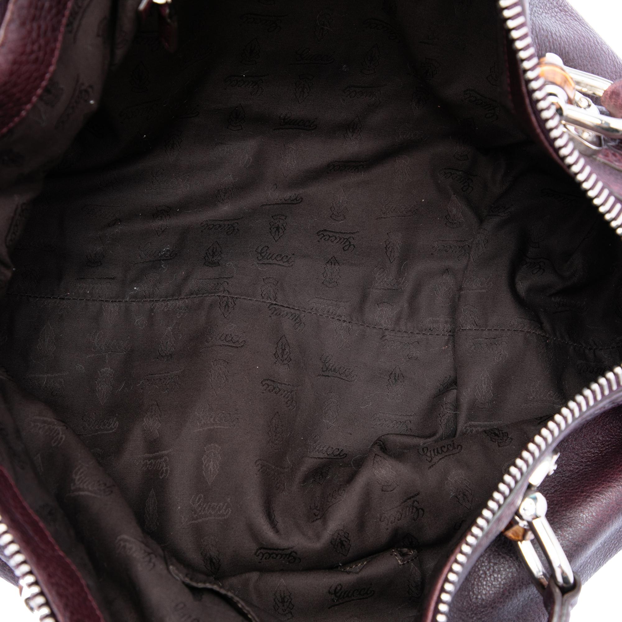 Gucci Medium Leather Bamboo Bar Tote