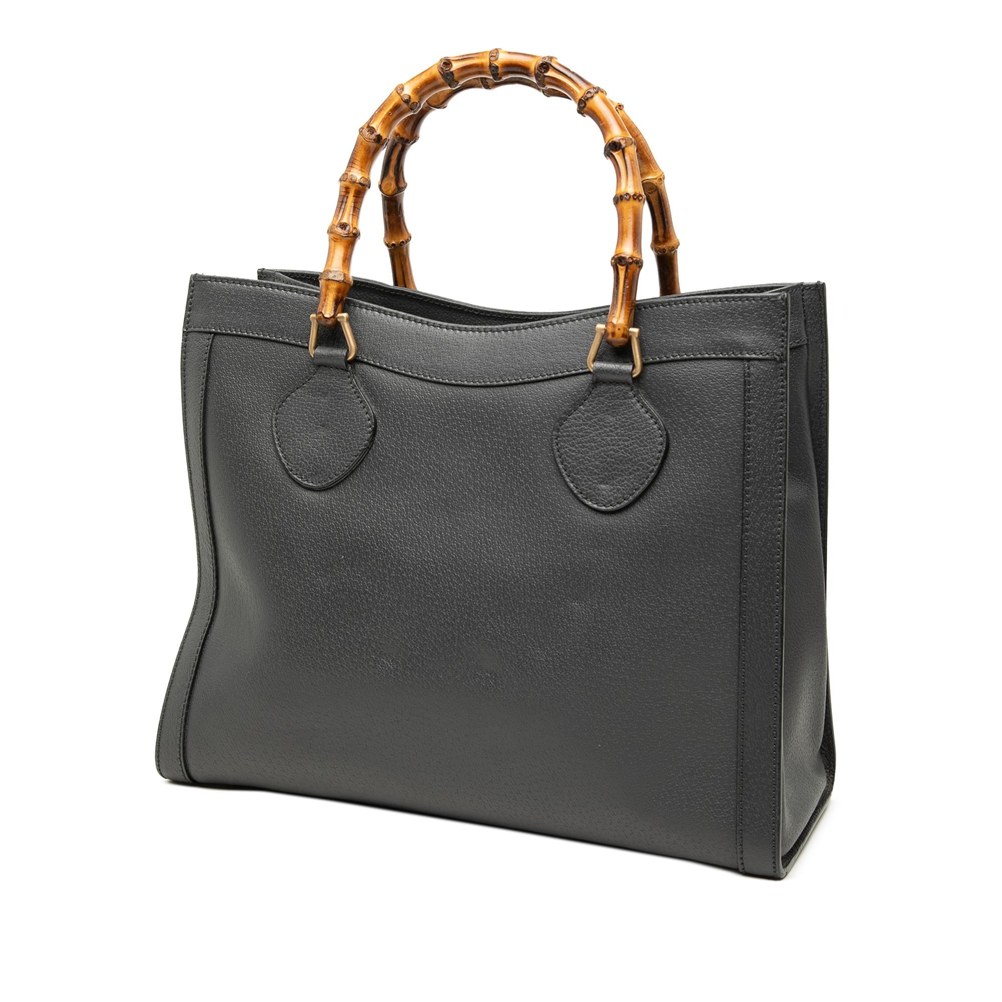 Gucci Medium Leather Bamboo Diana Tote