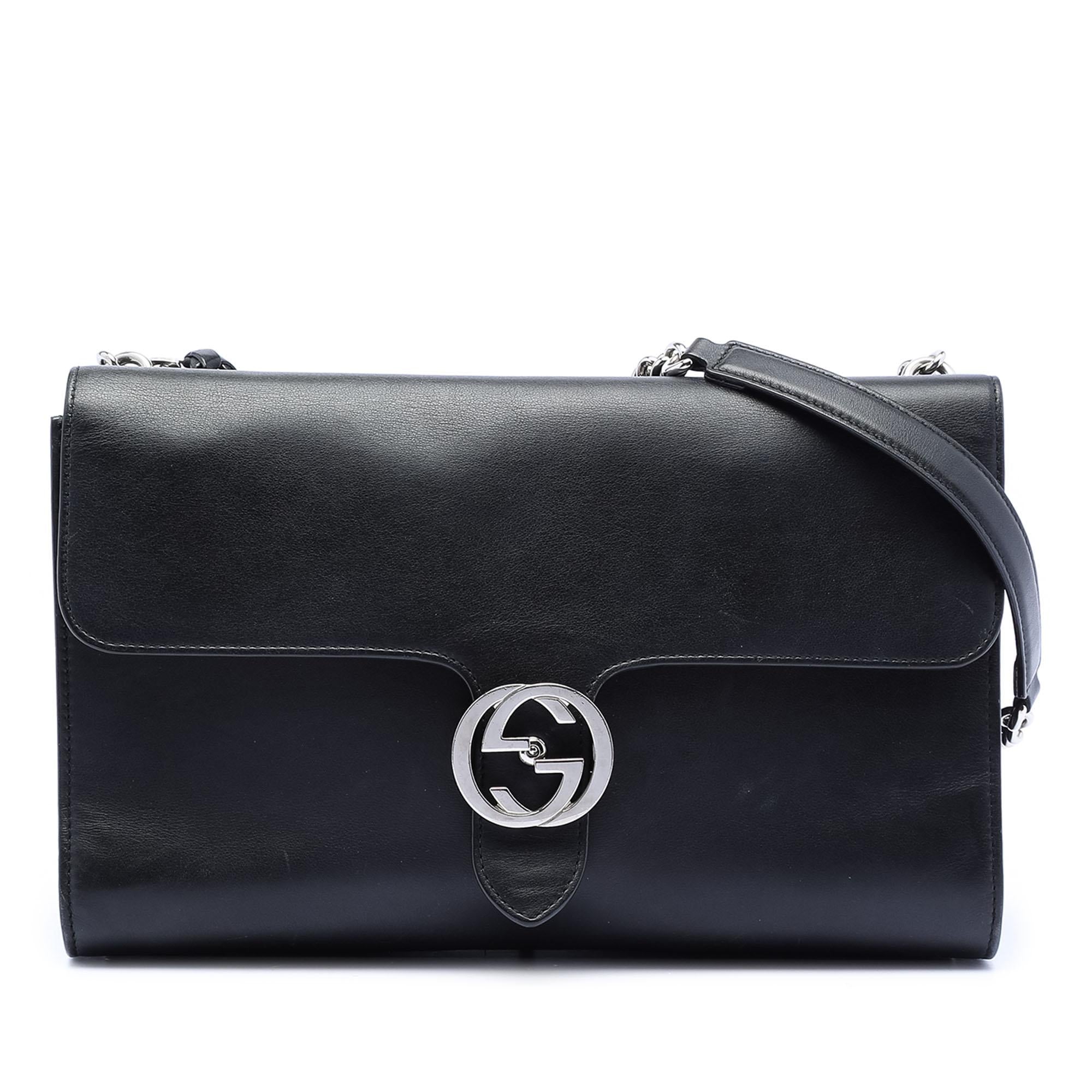 Gucci Medium Leather Dollar Interlocking G Crossbody