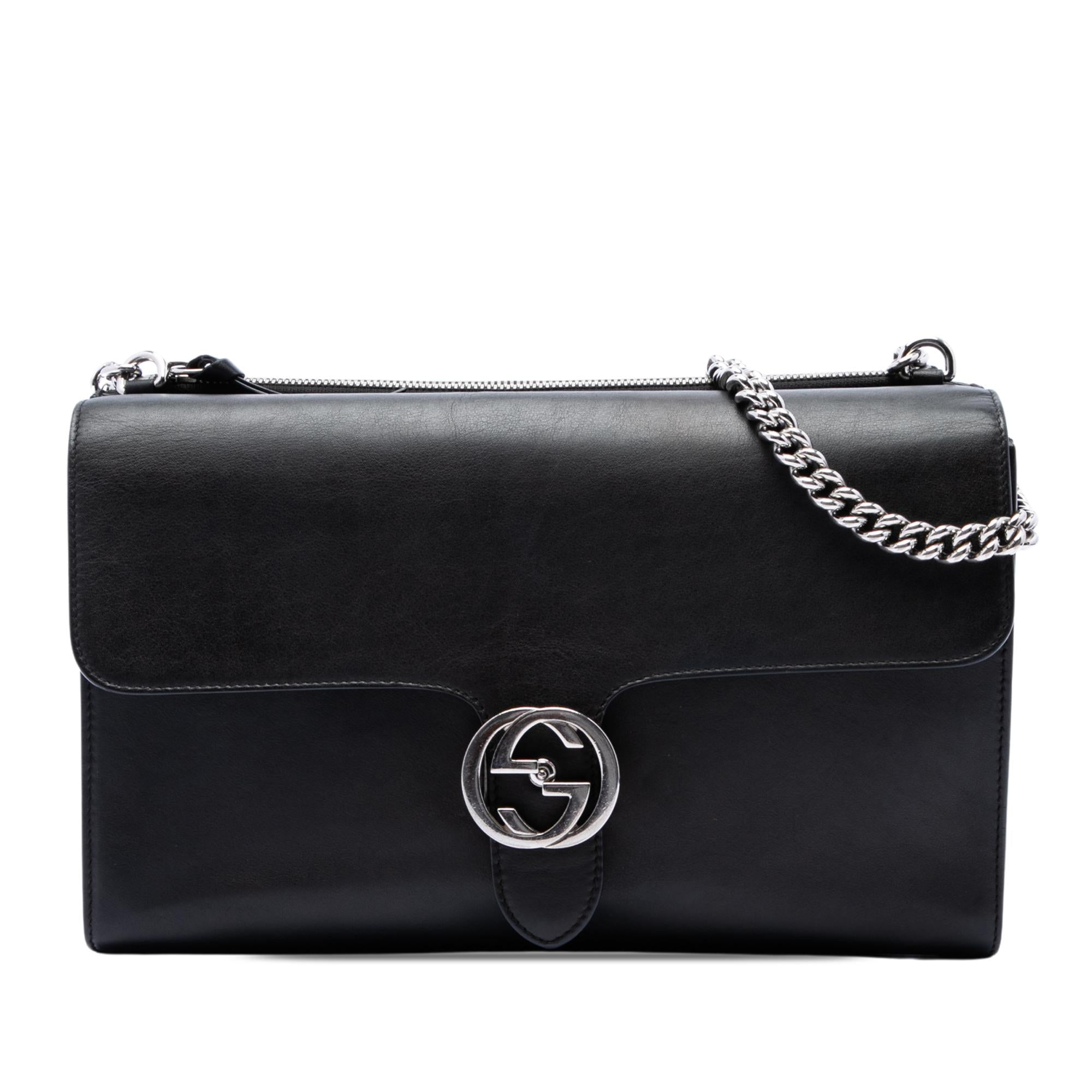 Gucci Medium Leather Dollar Interlocking G Crossbody
