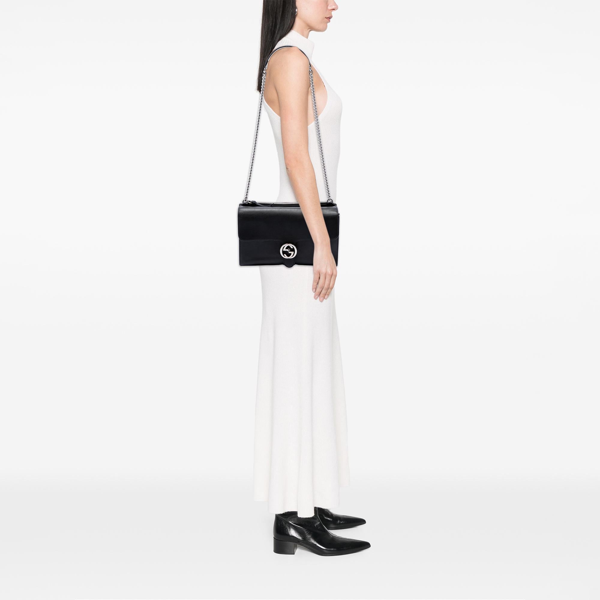 Gucci Medium Leather Dollar Interlocking G Crossbody