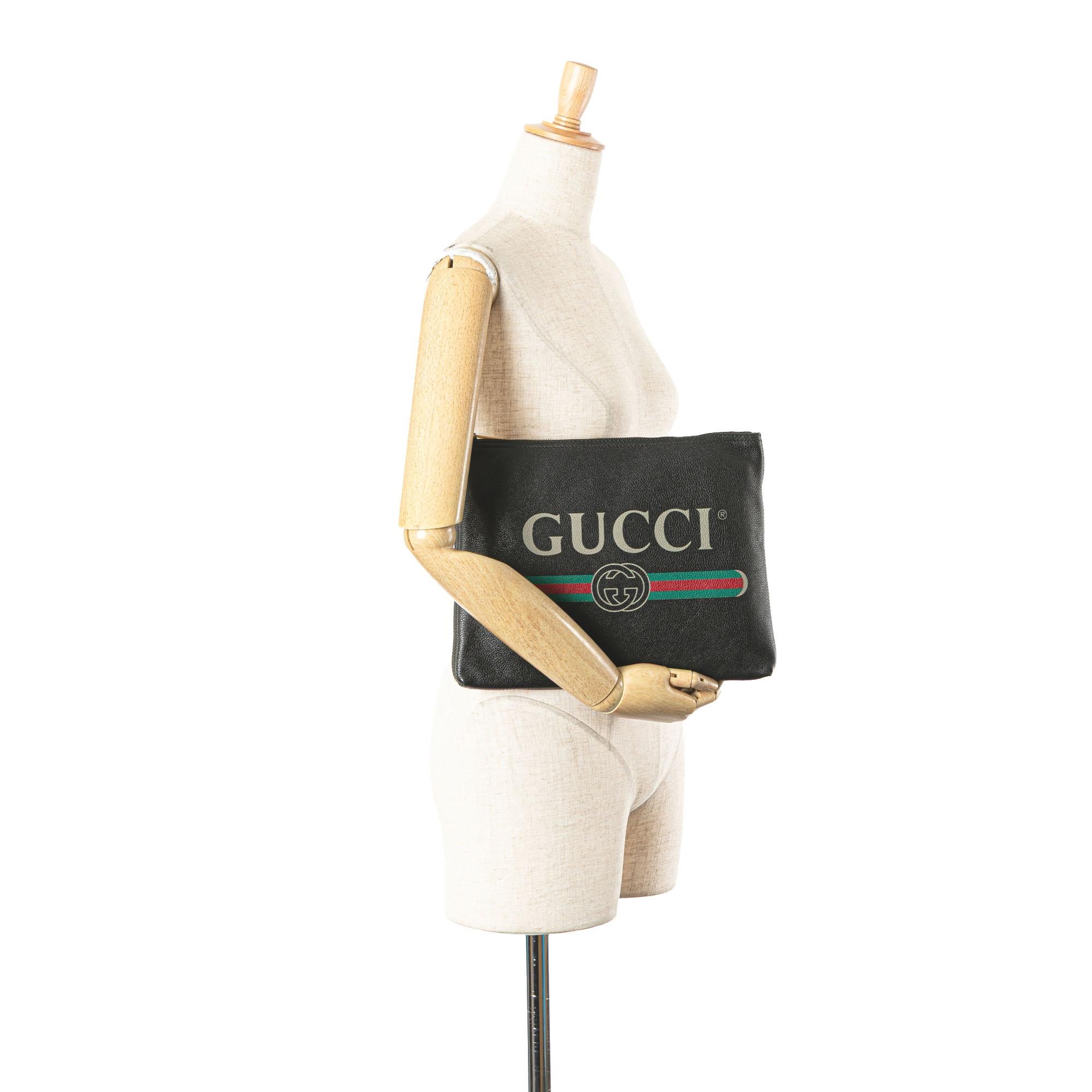 Gucci Medium Leather Logo Portfolio Clutch