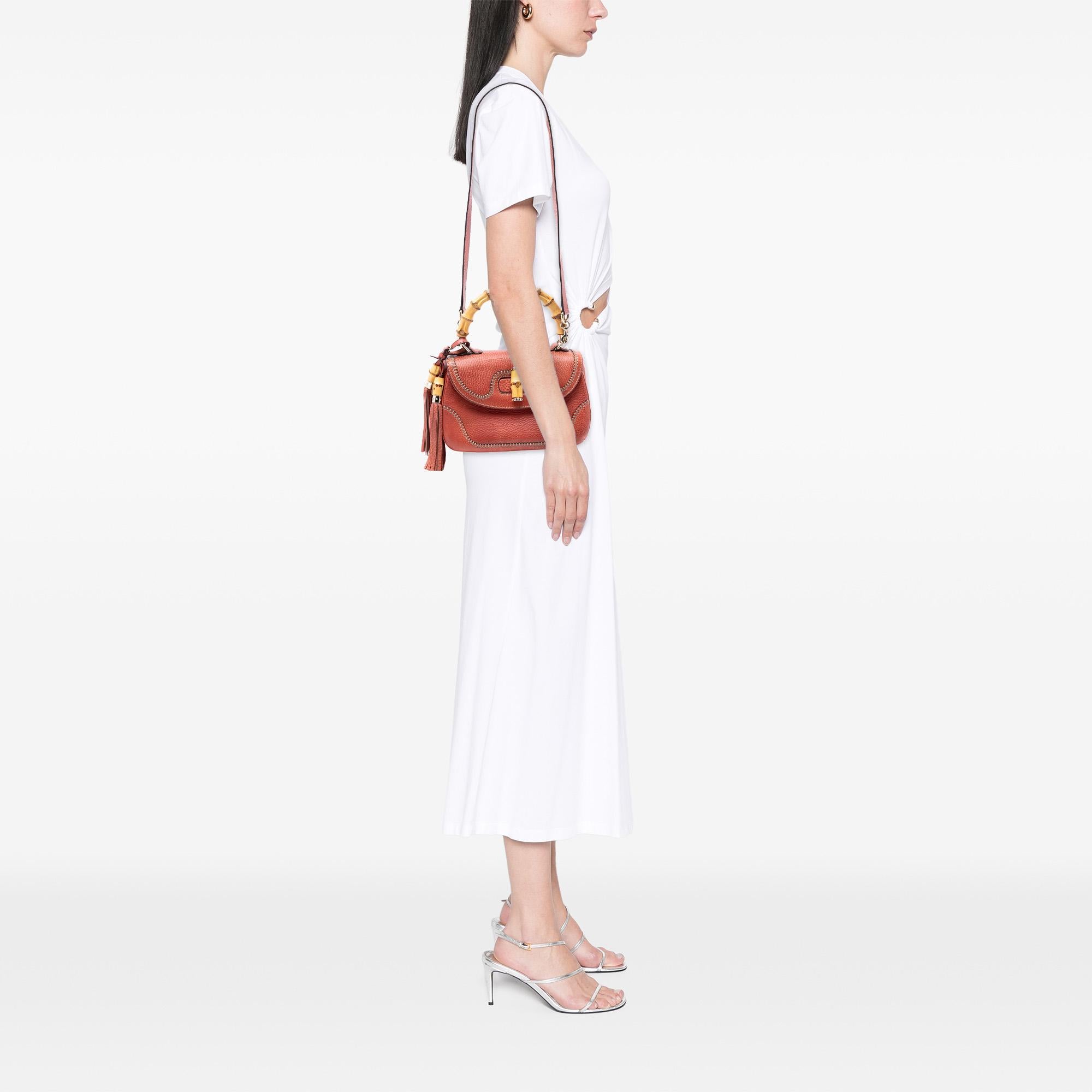 Gucci Medium Leather New Bamboo Satchel
