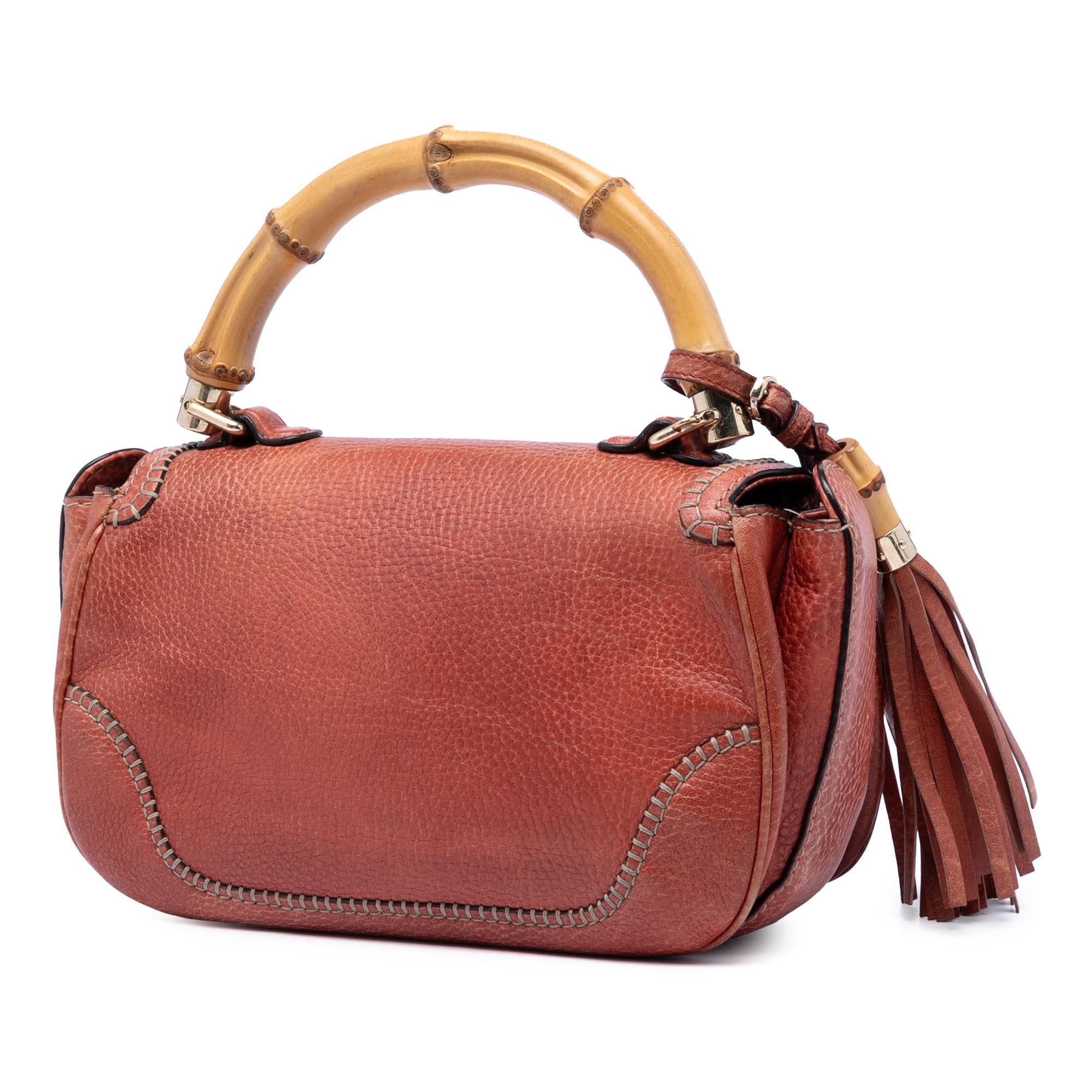 Gucci Medium Leather New Bamboo Satchel